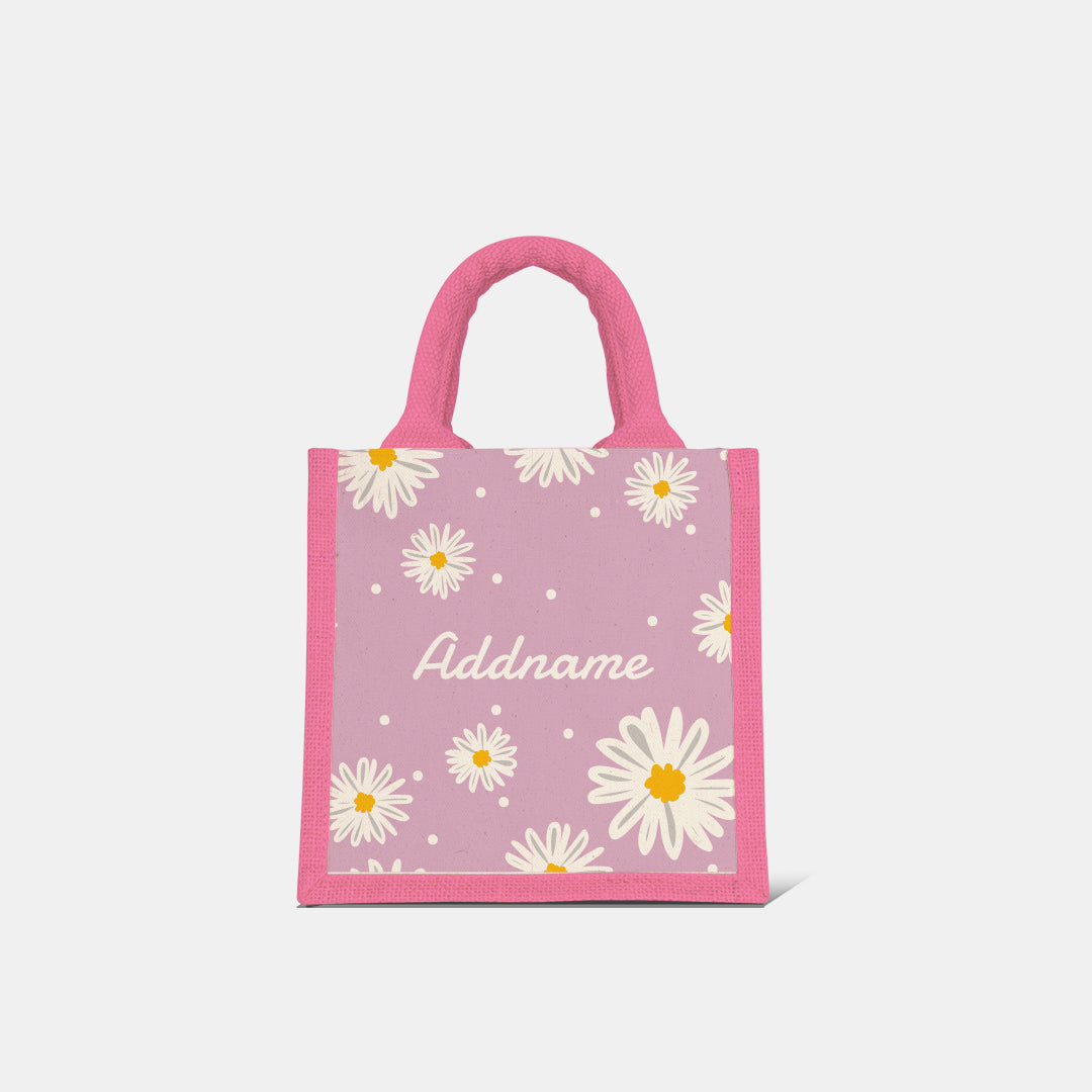 Daisy Series Half Lining Lunch Bag - Blush Light Pink