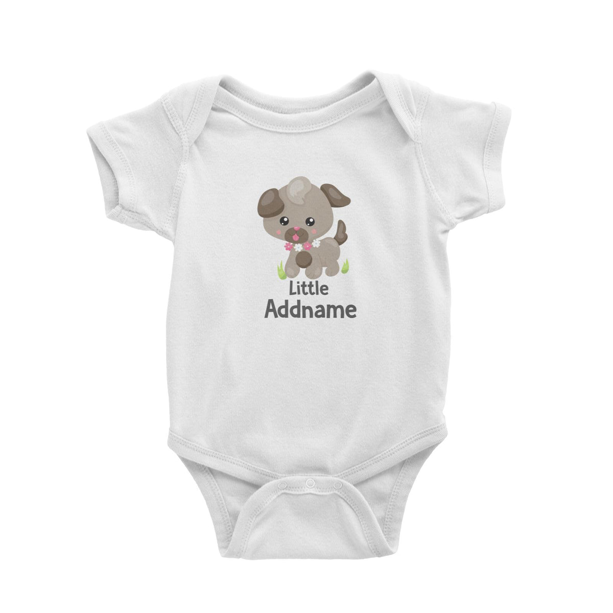 Spring Animals Dog Little Addname White Baby Romper