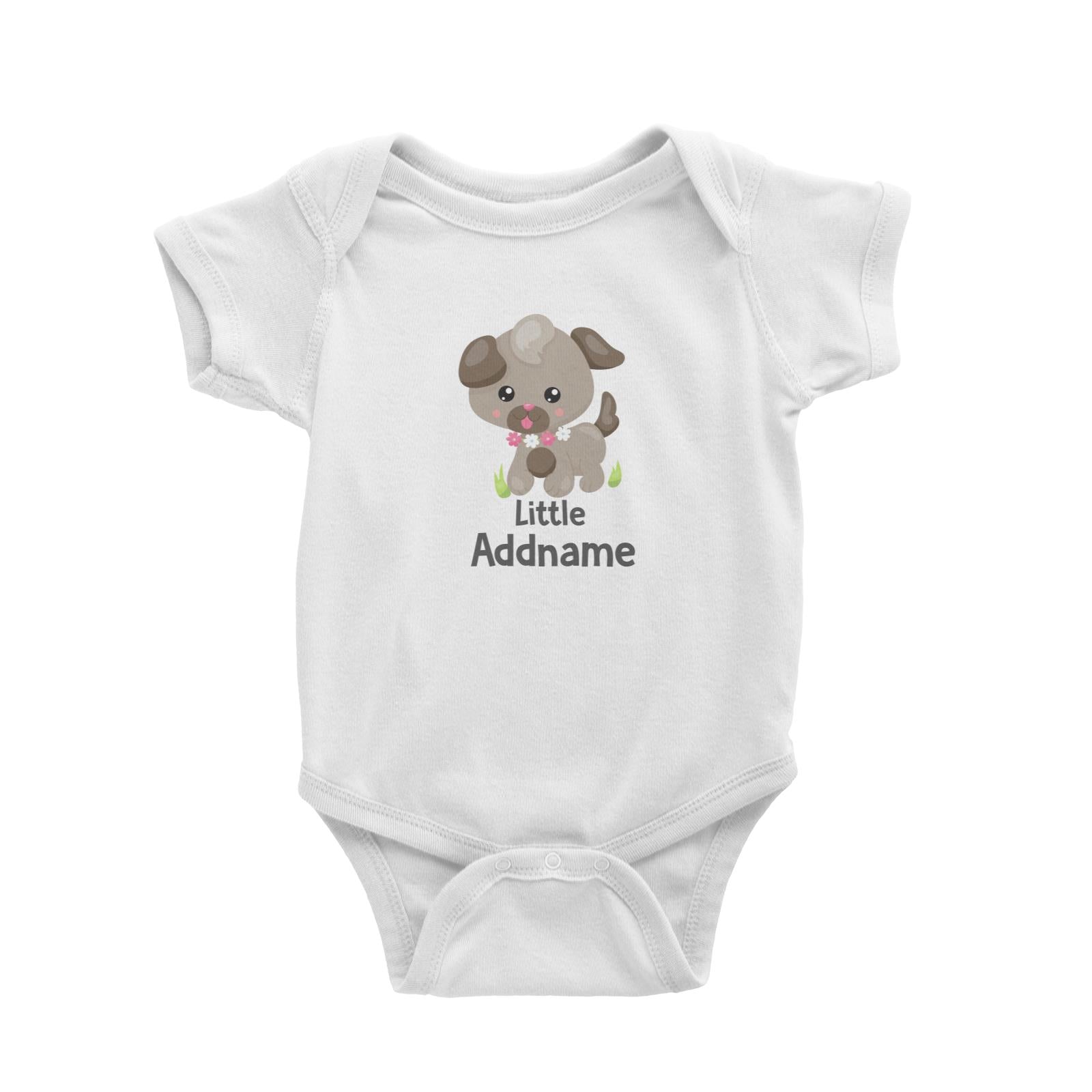 Spring Animals Dog Little Addname White Baby Romper