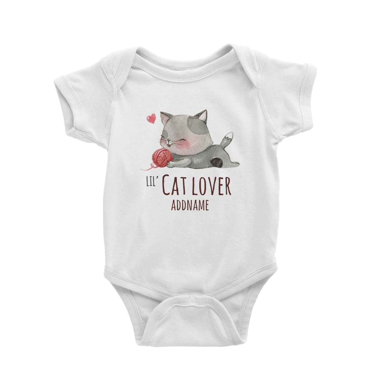 Lil Cat Lover White Baby Romper