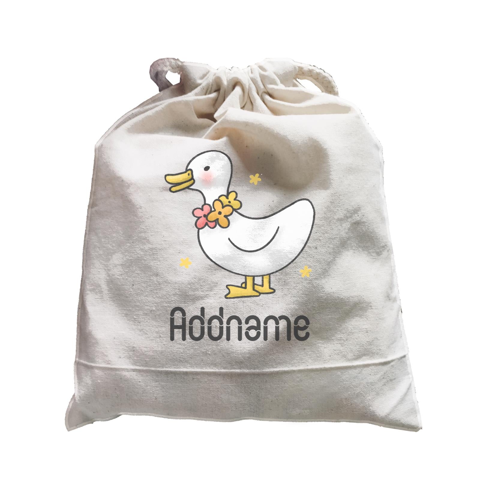 Cute Hand Drawn Style Duck Addname Satchel