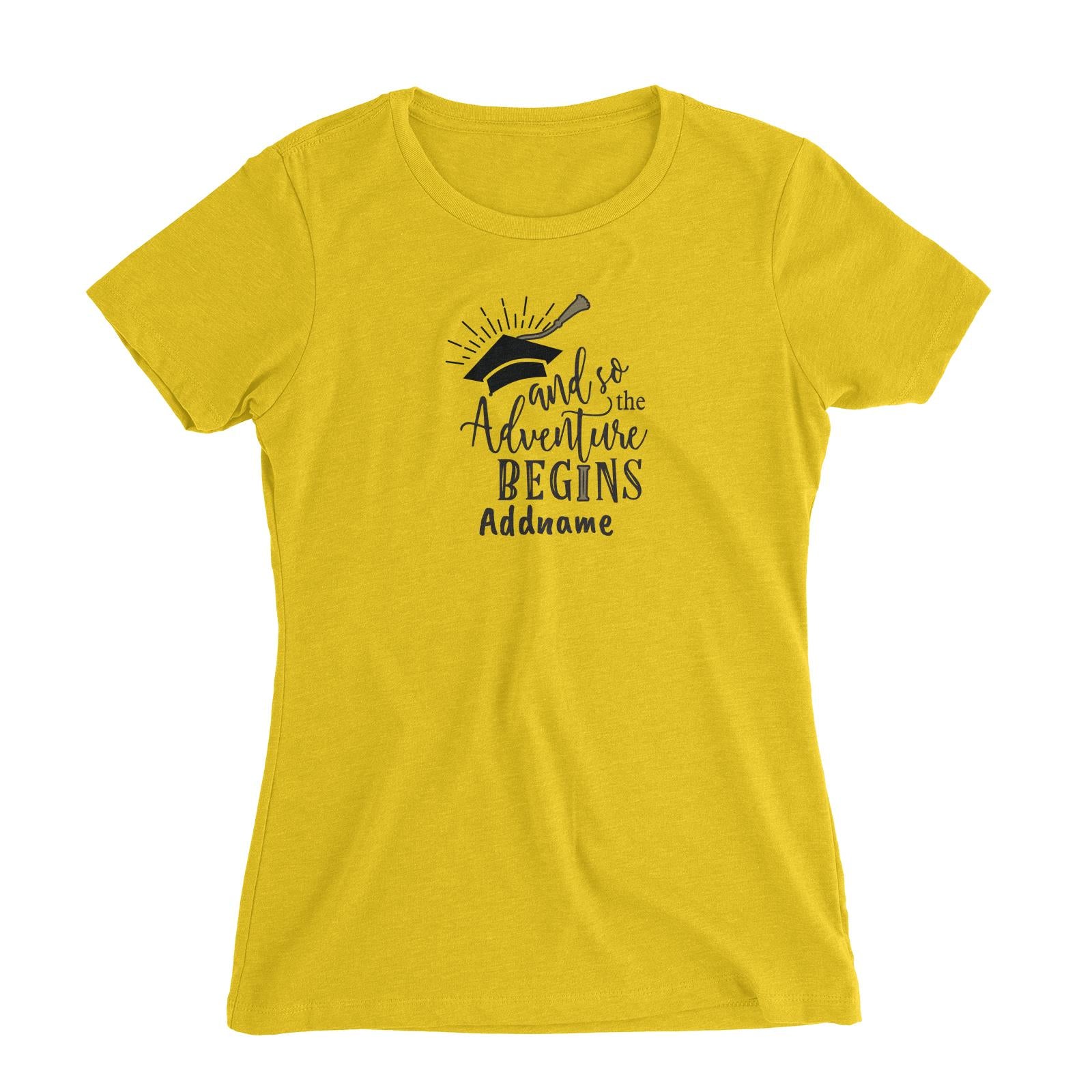 Graduation Series And So The Adventure Begins Women's Slim Fit T-Shirt