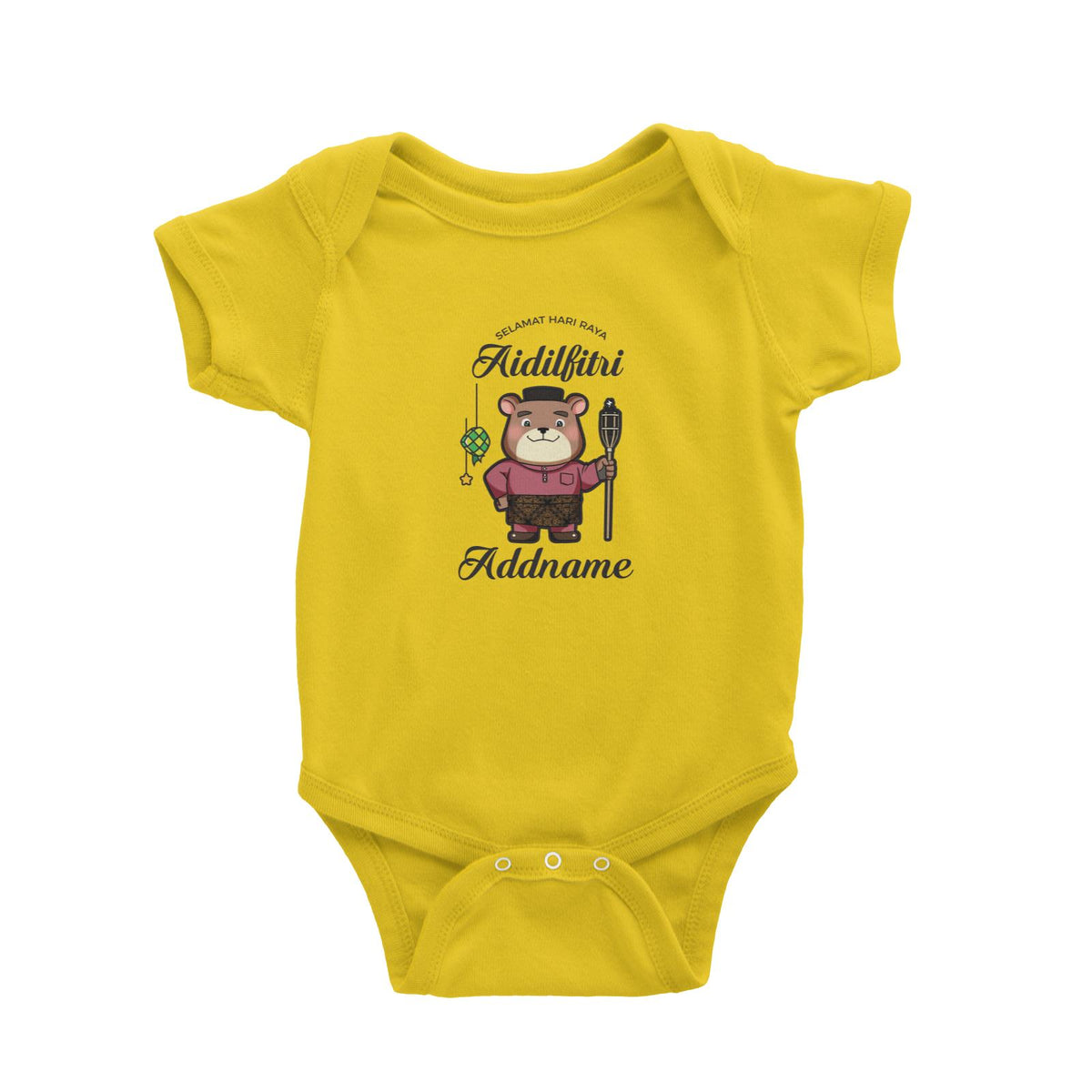 Raya Cute Animals Papa Bear Wishes Selamat Hari Raya Aidilfitri Baby Romper