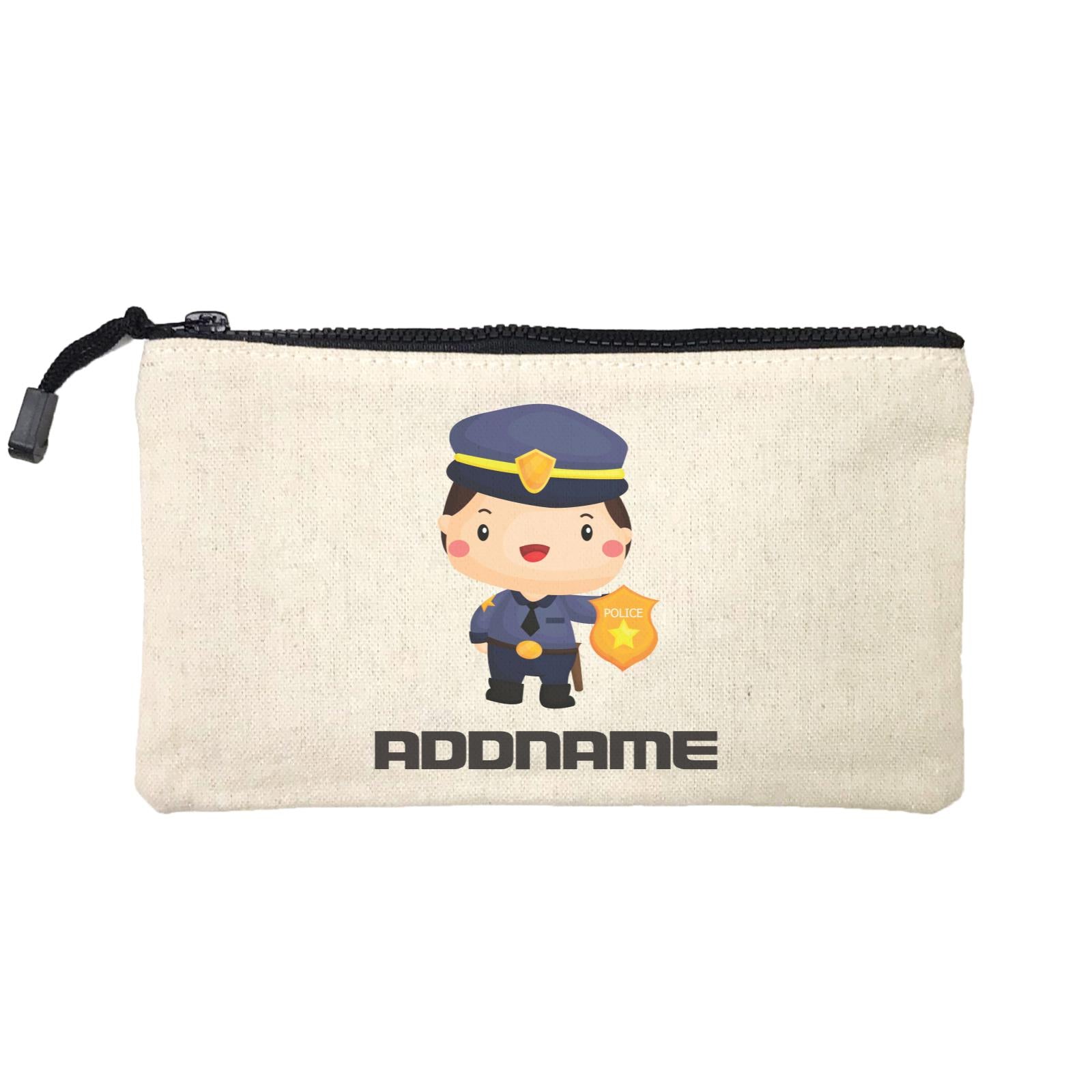 Birthday Police Officer Boy In Suit Addname Mini Accessories Stationery Pouch