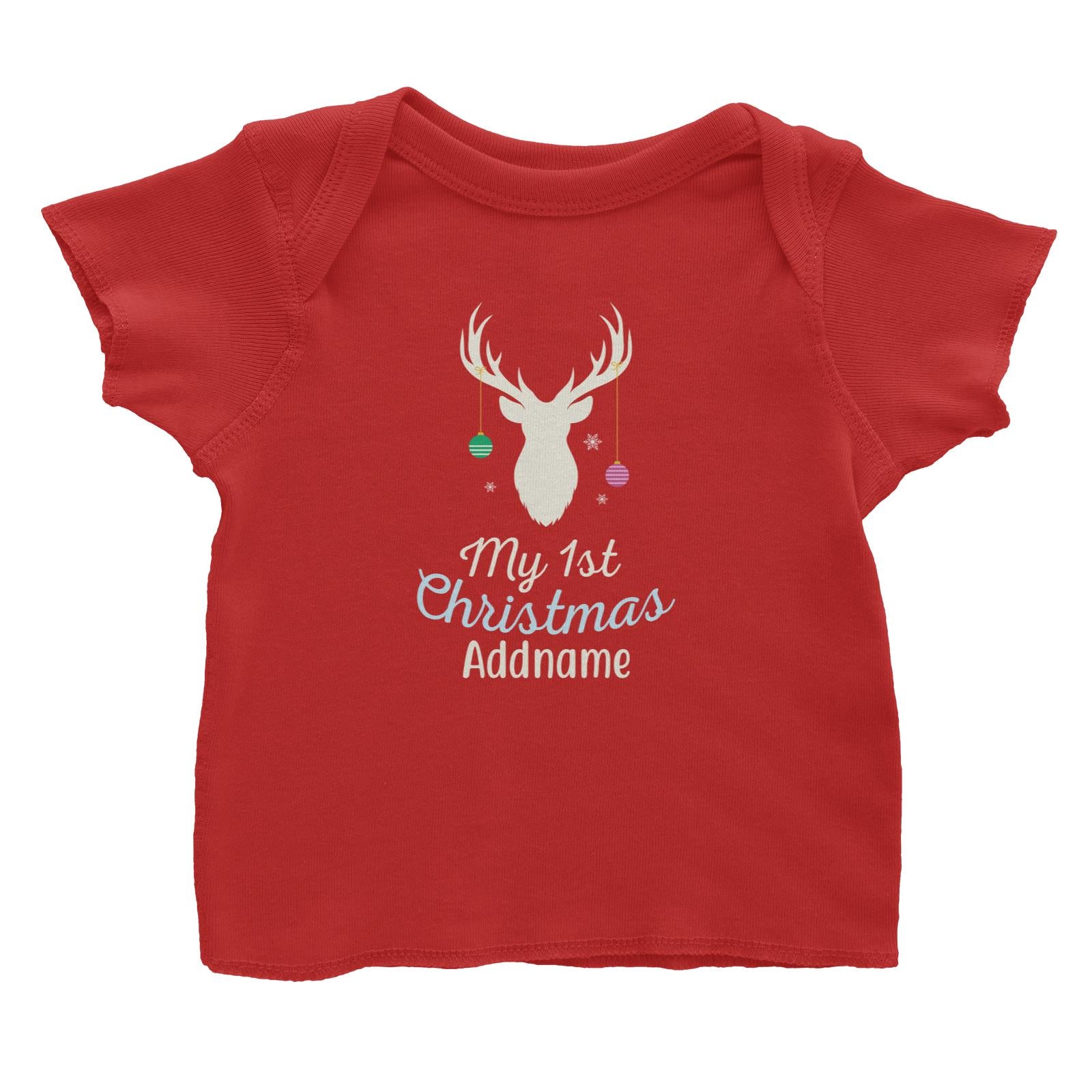 Christmas Series My First Christmas Silhouette Reindeer with Baubbles Baby T-Shirt