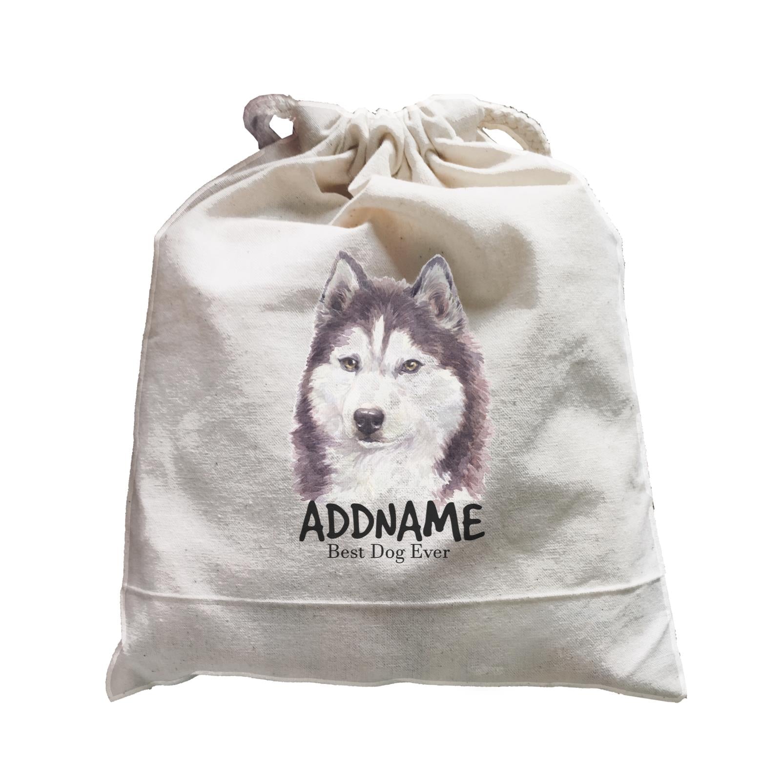 Watercolor Dog Siberian Husky Cool Best Dog Ever Addname Satchel