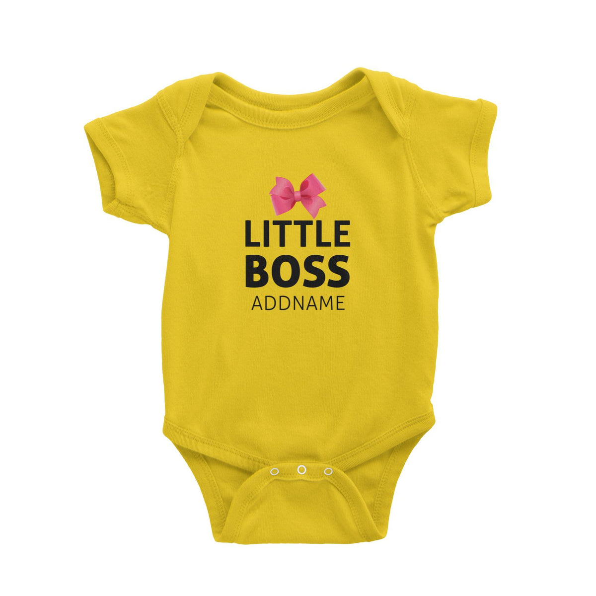 Little Boss With Pink Ribbon Baby Romper