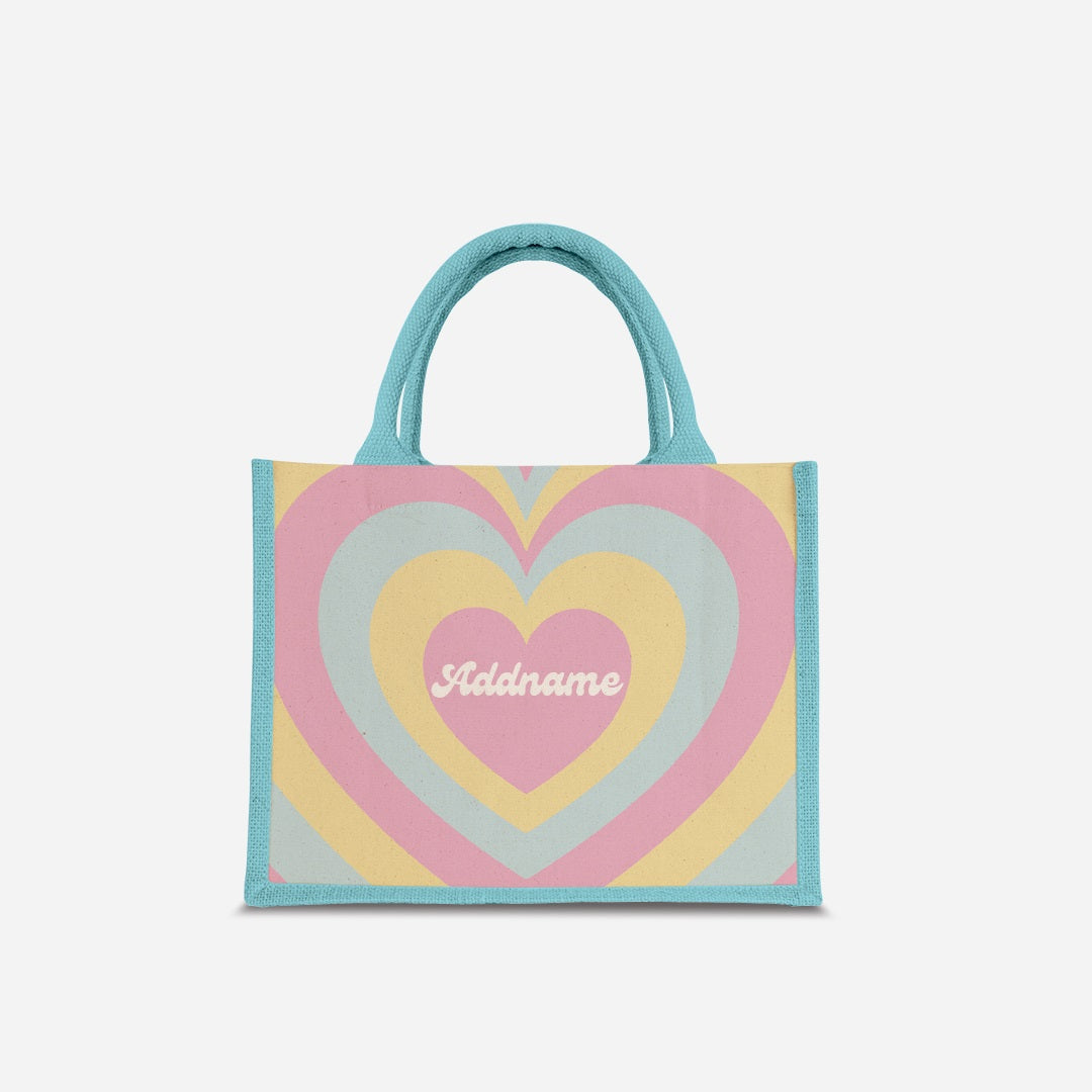Affection Series Half Lining Small Jute Bag - Bubblegum Light Blue