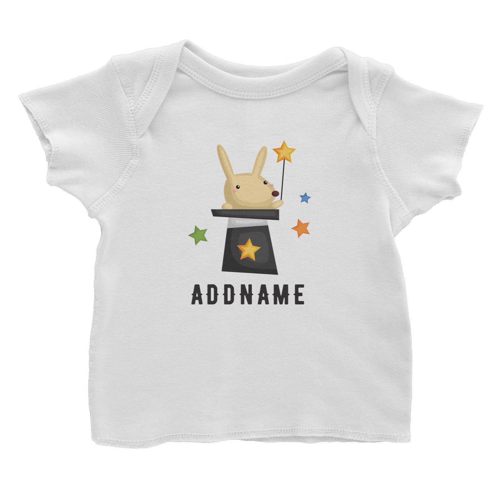 Birthday Circus Magicial Rabbit In Magic Hat Addname Baby T-Shirt