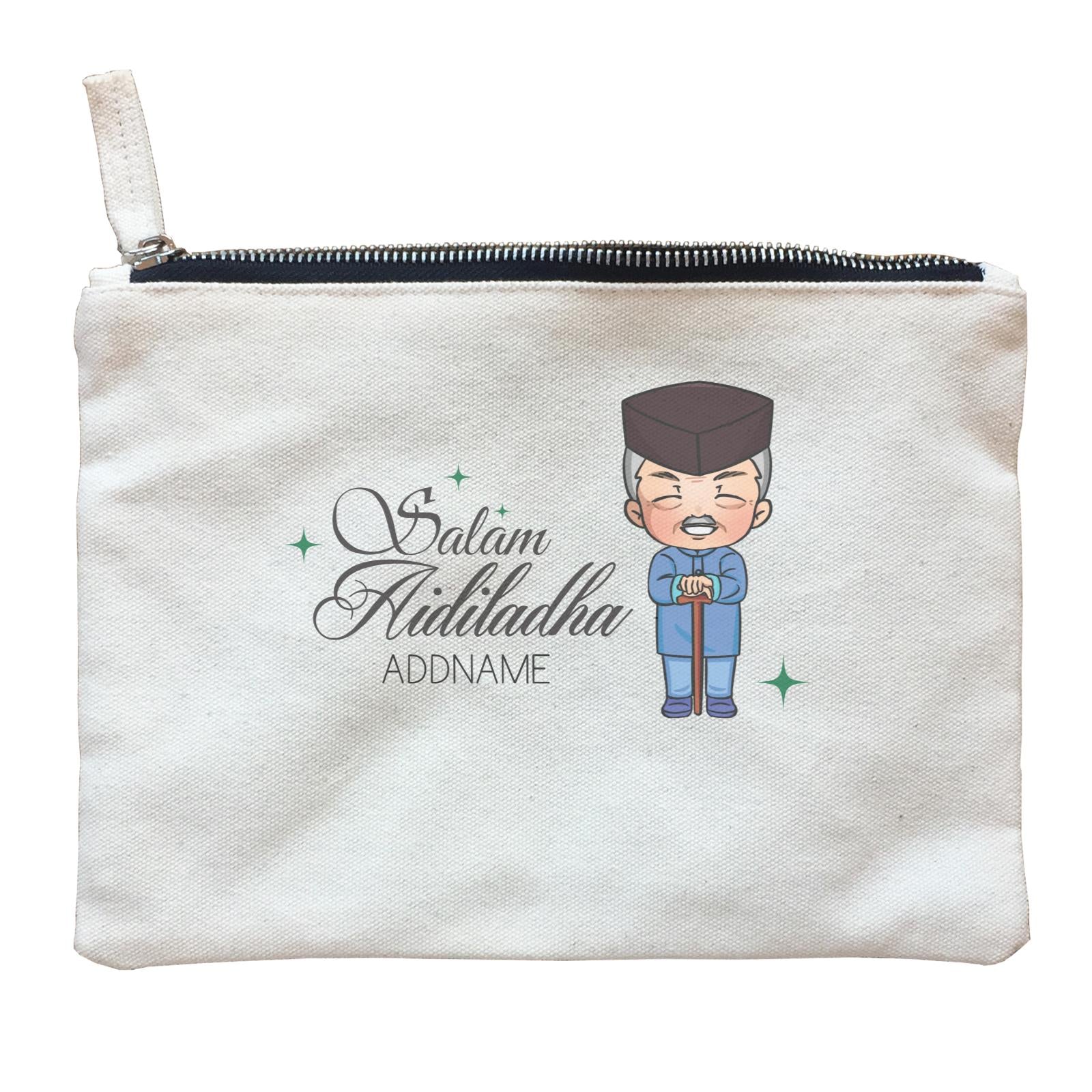 Raya Chibi Wishes Grandpa Addname Wishes Salam Aidiladha Addname Zipper Pouch