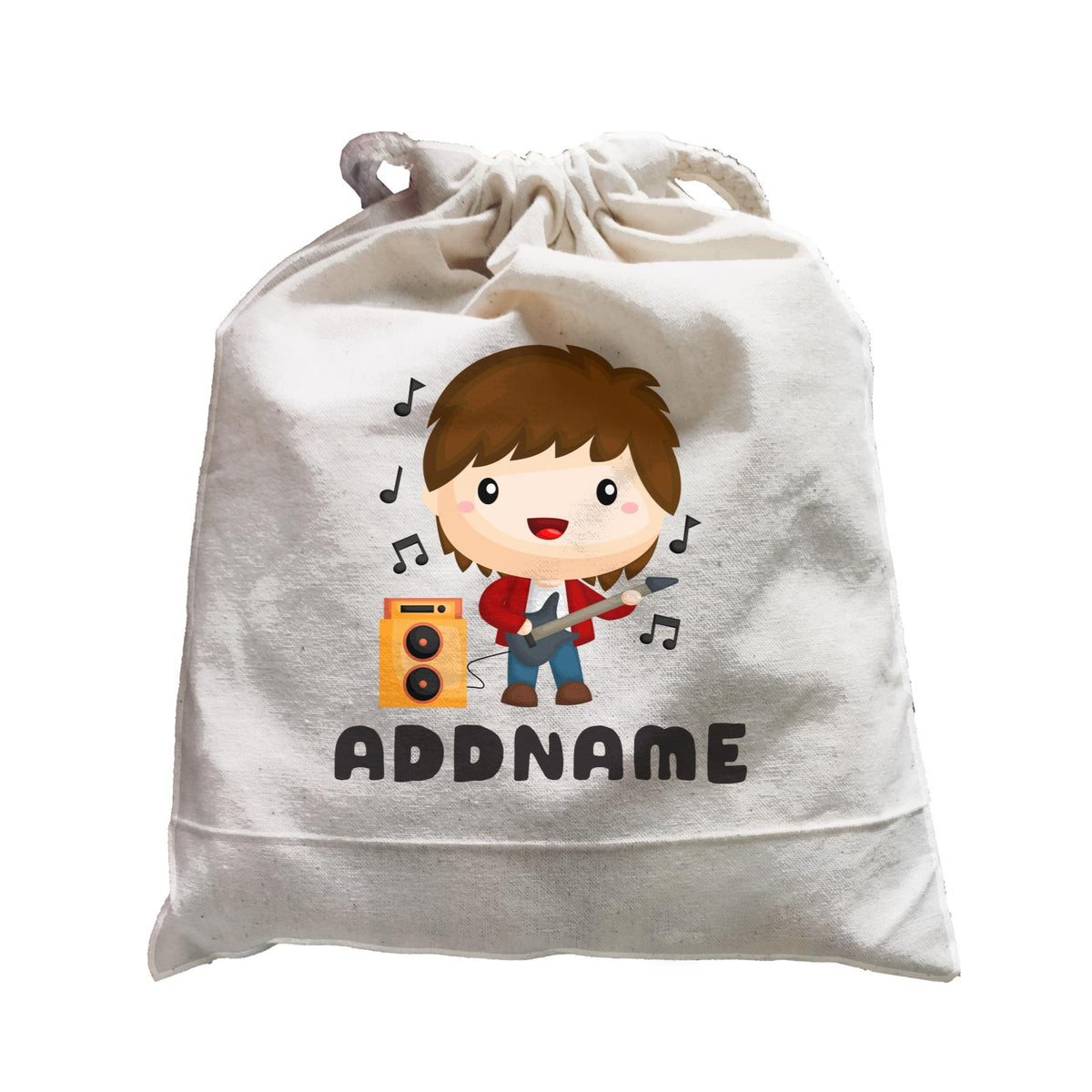 Birthday Music Band Boy Playing Bass Addname Satchel