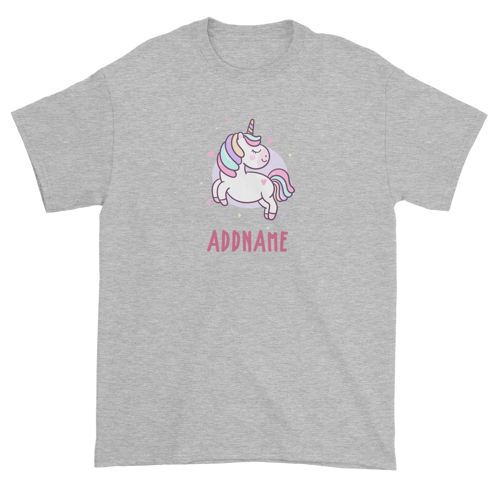Unicorn And Princess Series Cute Pastel Unicorn Addname Unisex T-Shirt