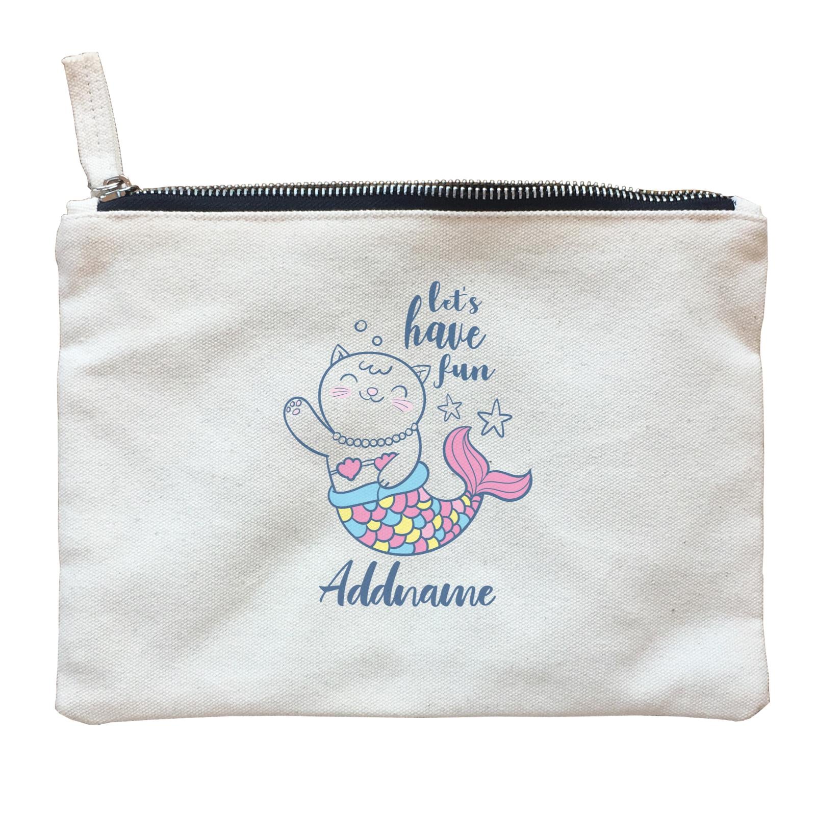 Cool Cute Animals Cats Let's Have Fun Addname Zipper Pouch