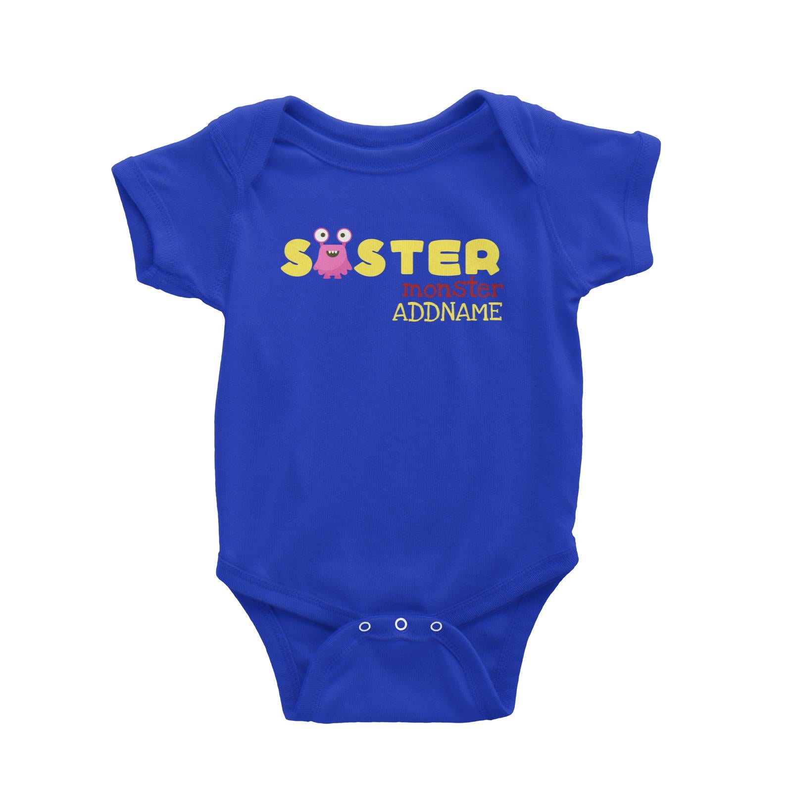 Pink Sister Monster Addname Baby Romper
