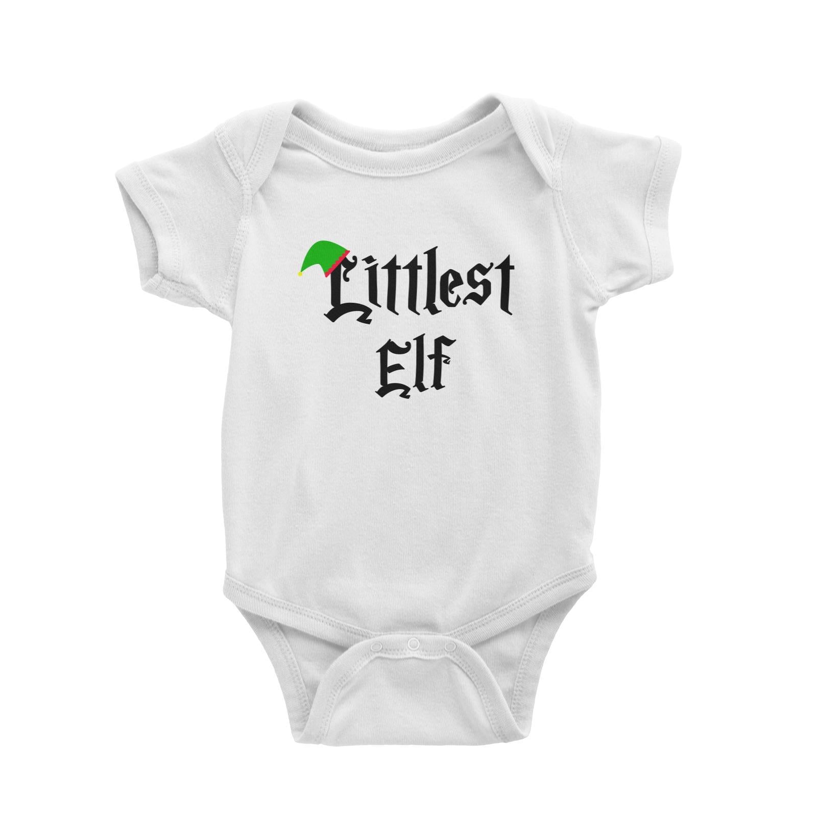 Littlest Elf With Hat Baby Romper Christmas Matching Family