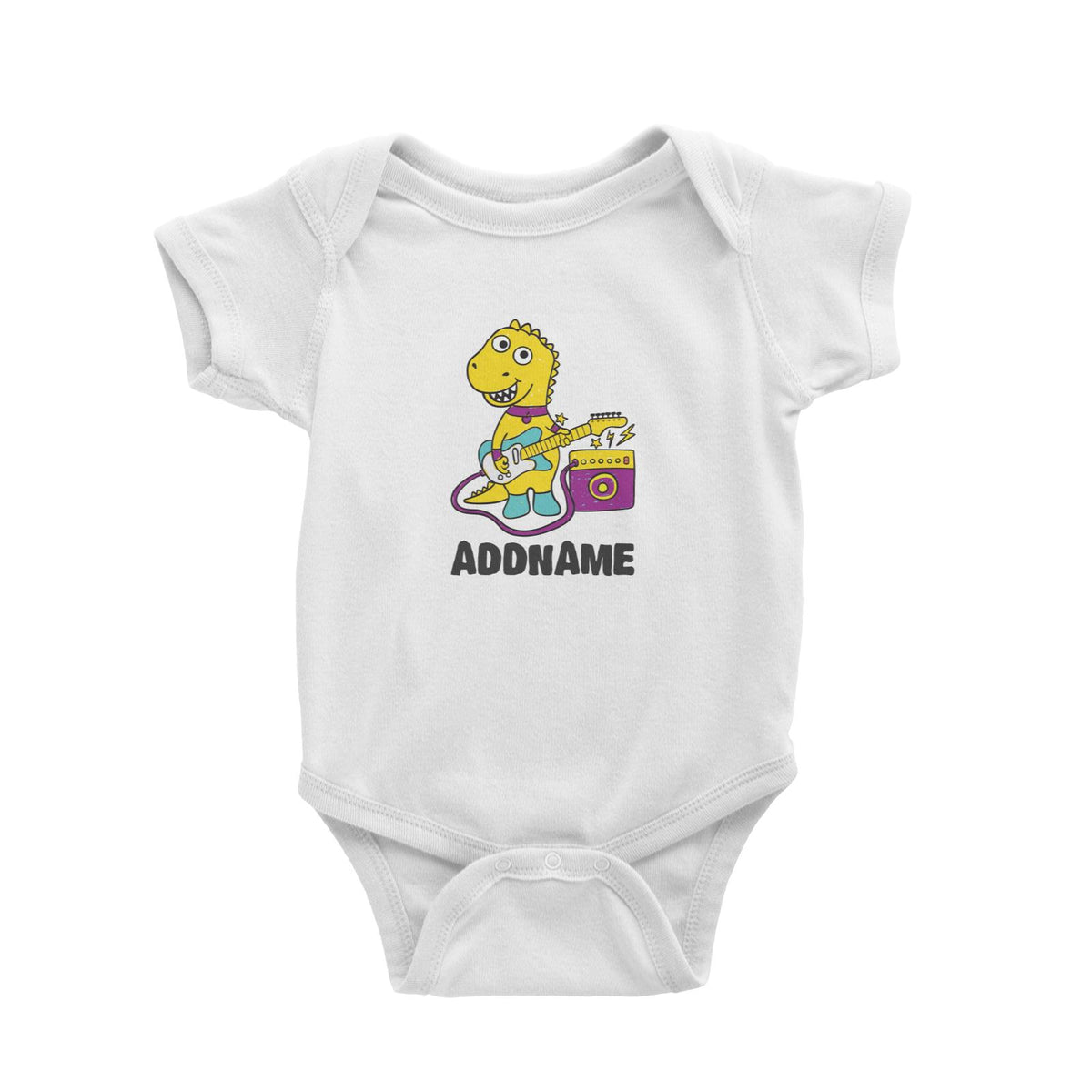 Super Cute Dinosaur Cute Guitarist Baby Romper