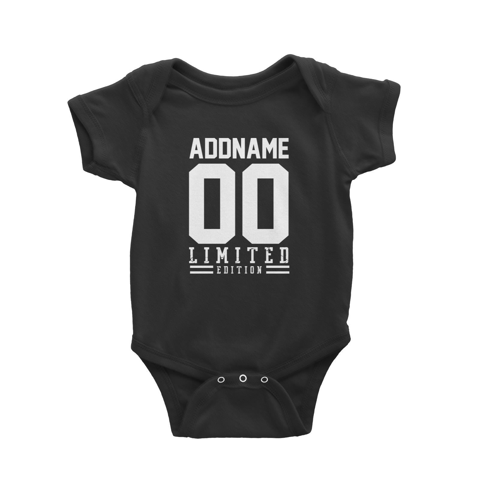 Limited Edition Jersey Personalizable with Name and Number Baby Romper