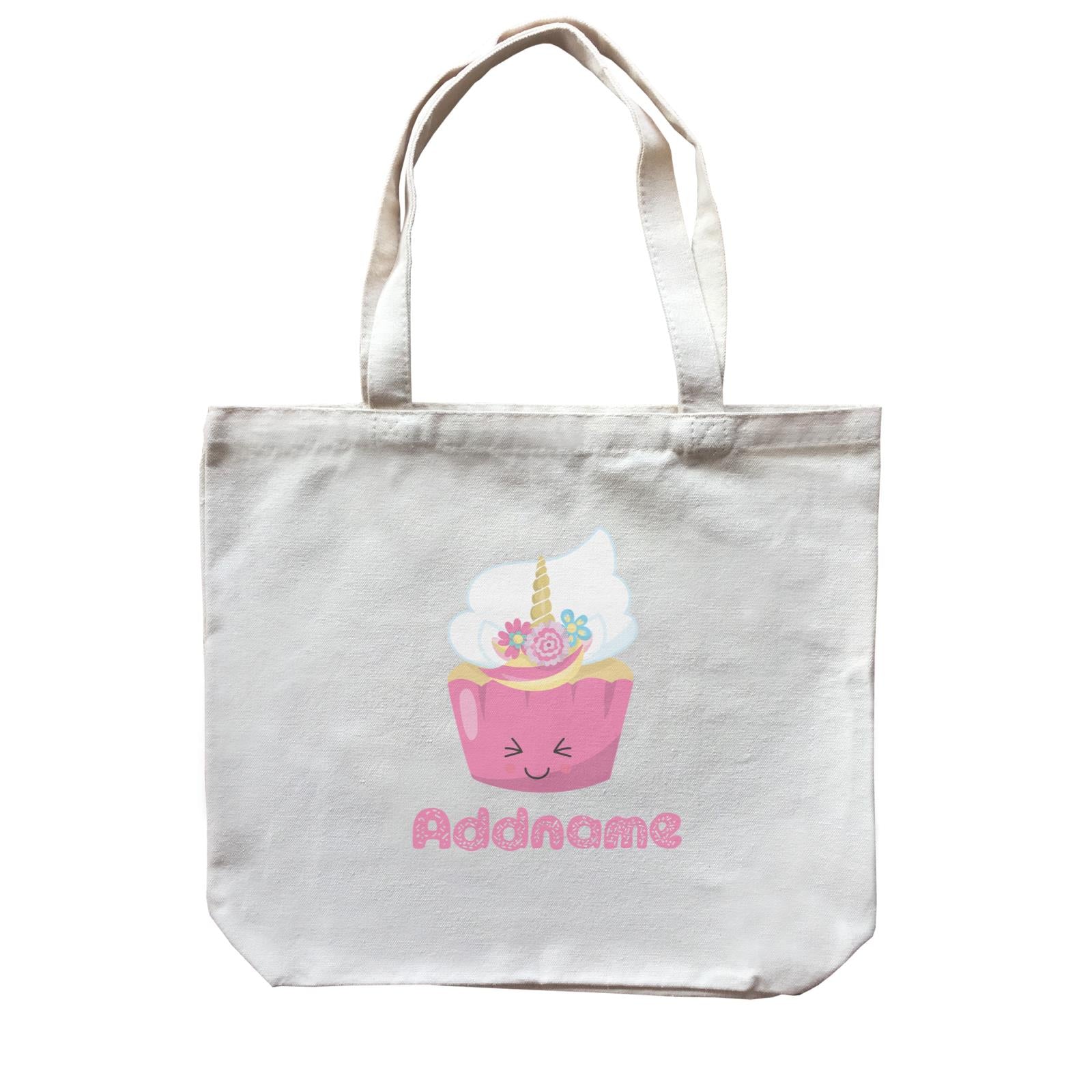 Magical Sweets Pink Cupcake Eyes Closed Addname Canvas Bag