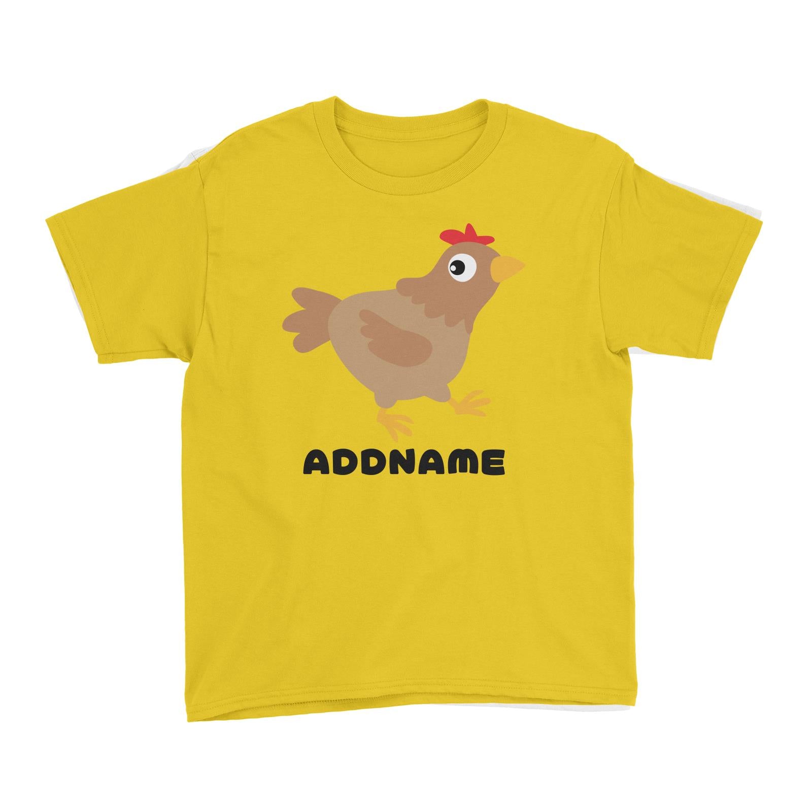 Farm Hen Chicken Addname Kid's T-Shirt