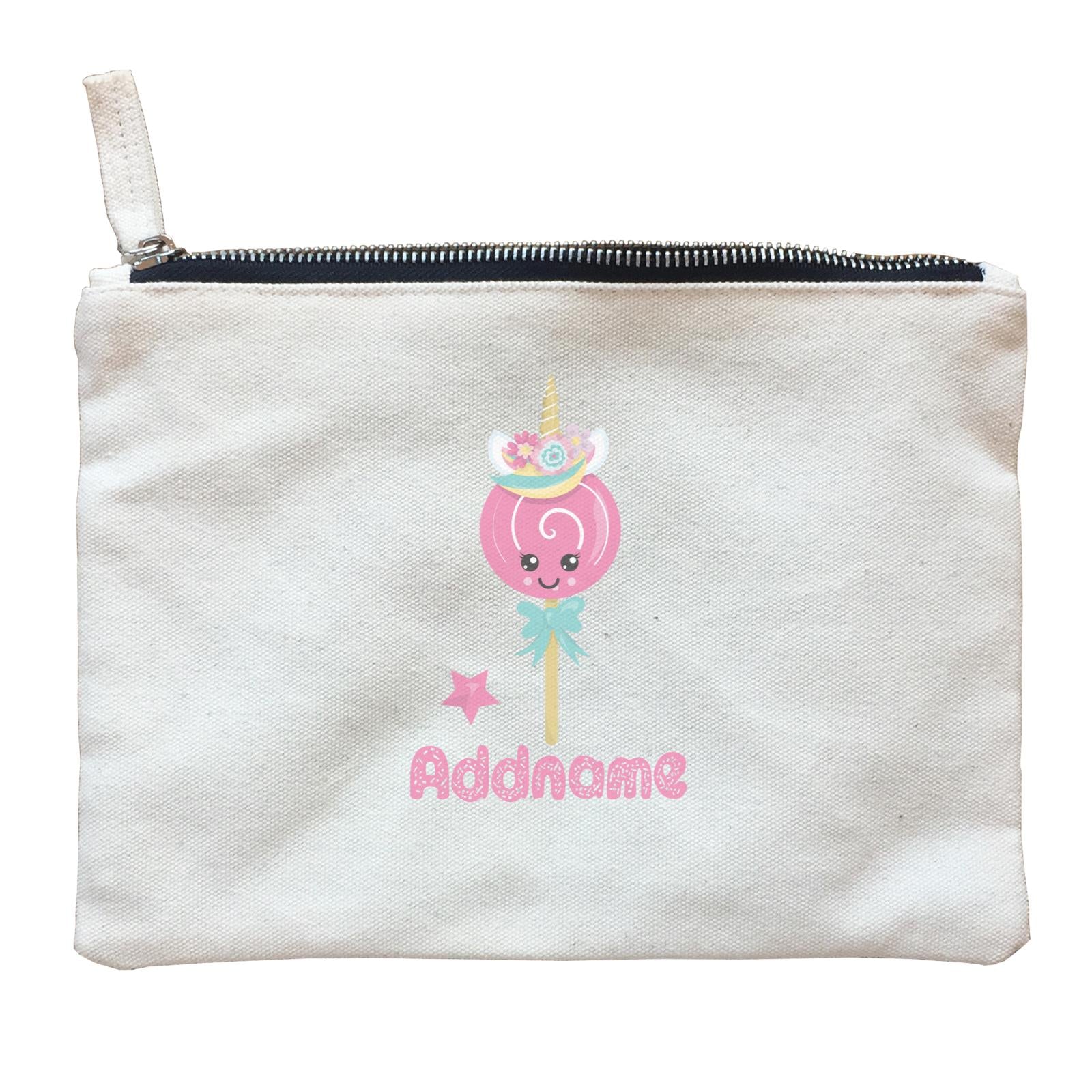 Magical Sweets Pink Lollipop Addname Zipper Pouch