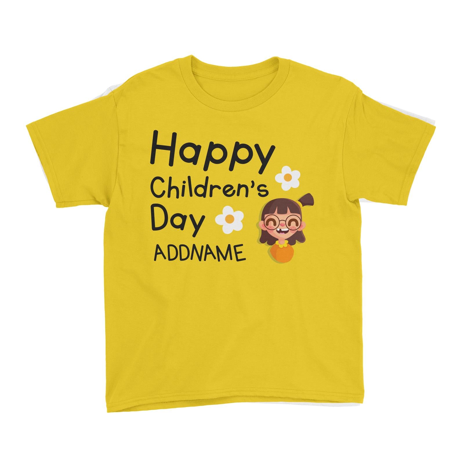 Children's Day Gift Series Happy Children's Day Cute Girl Addname Kid's T-Shirt
