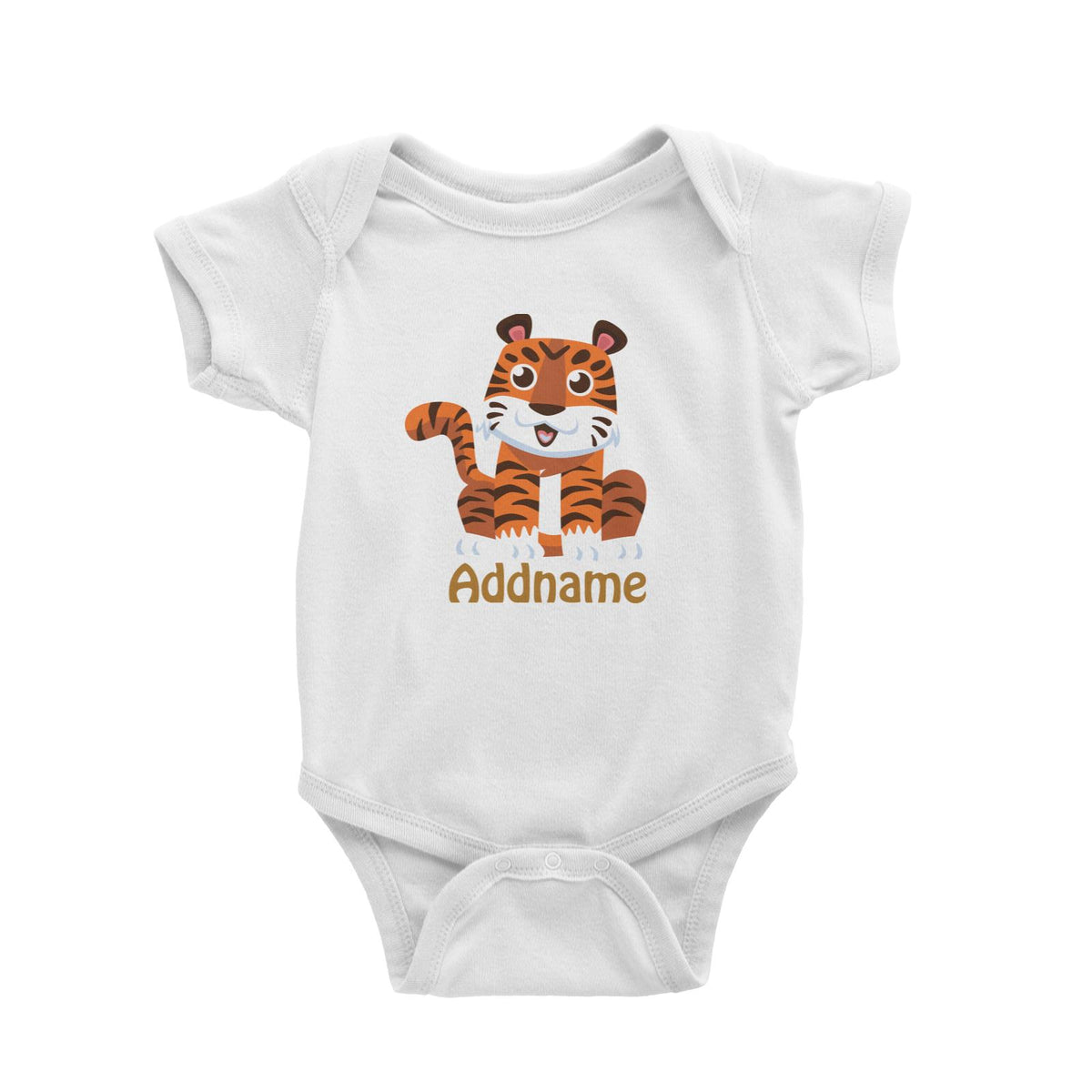 Animal Safari Jungle Tiger Addname Baby Romper