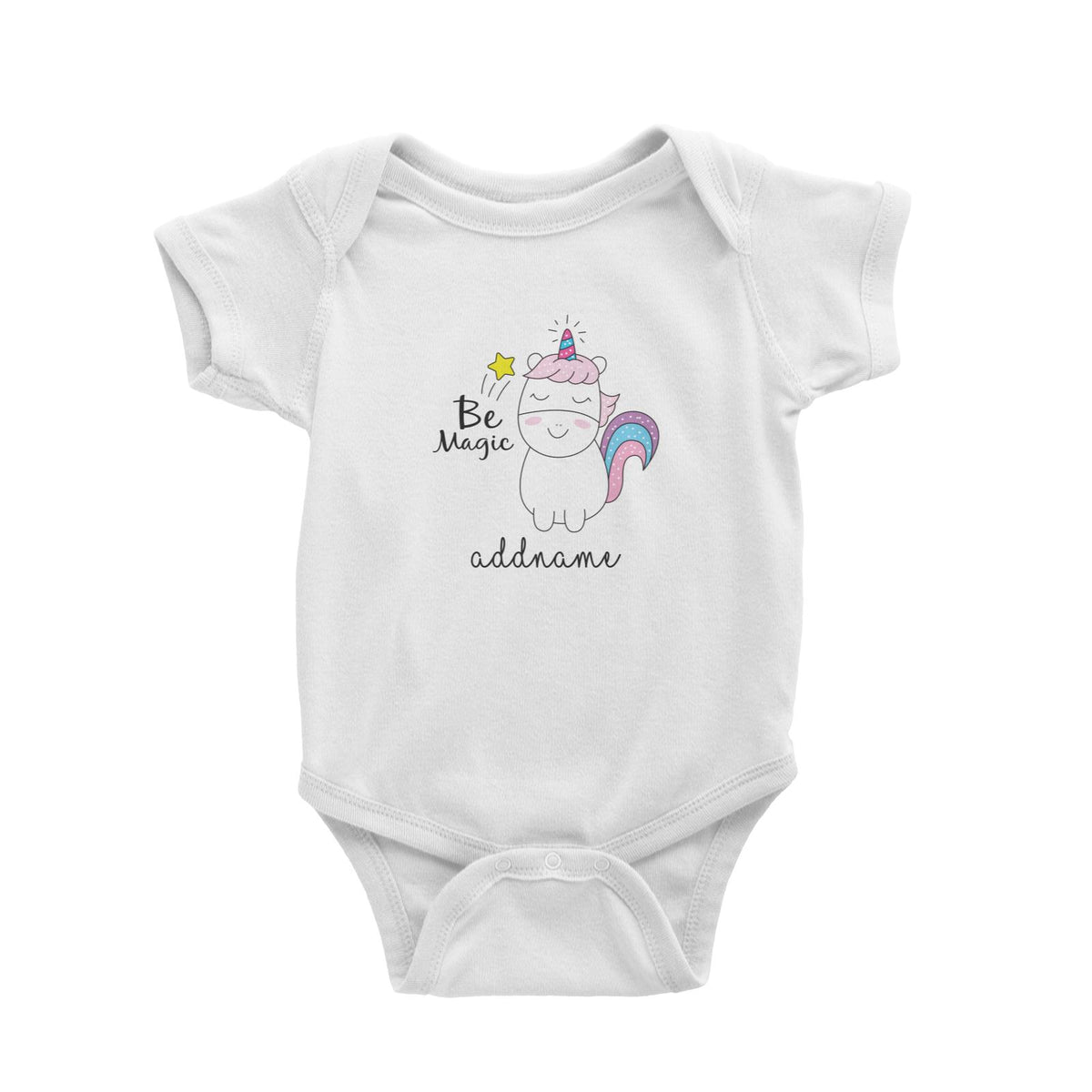 Cool Cute Unicorn Be Magic Addname Baby Romper