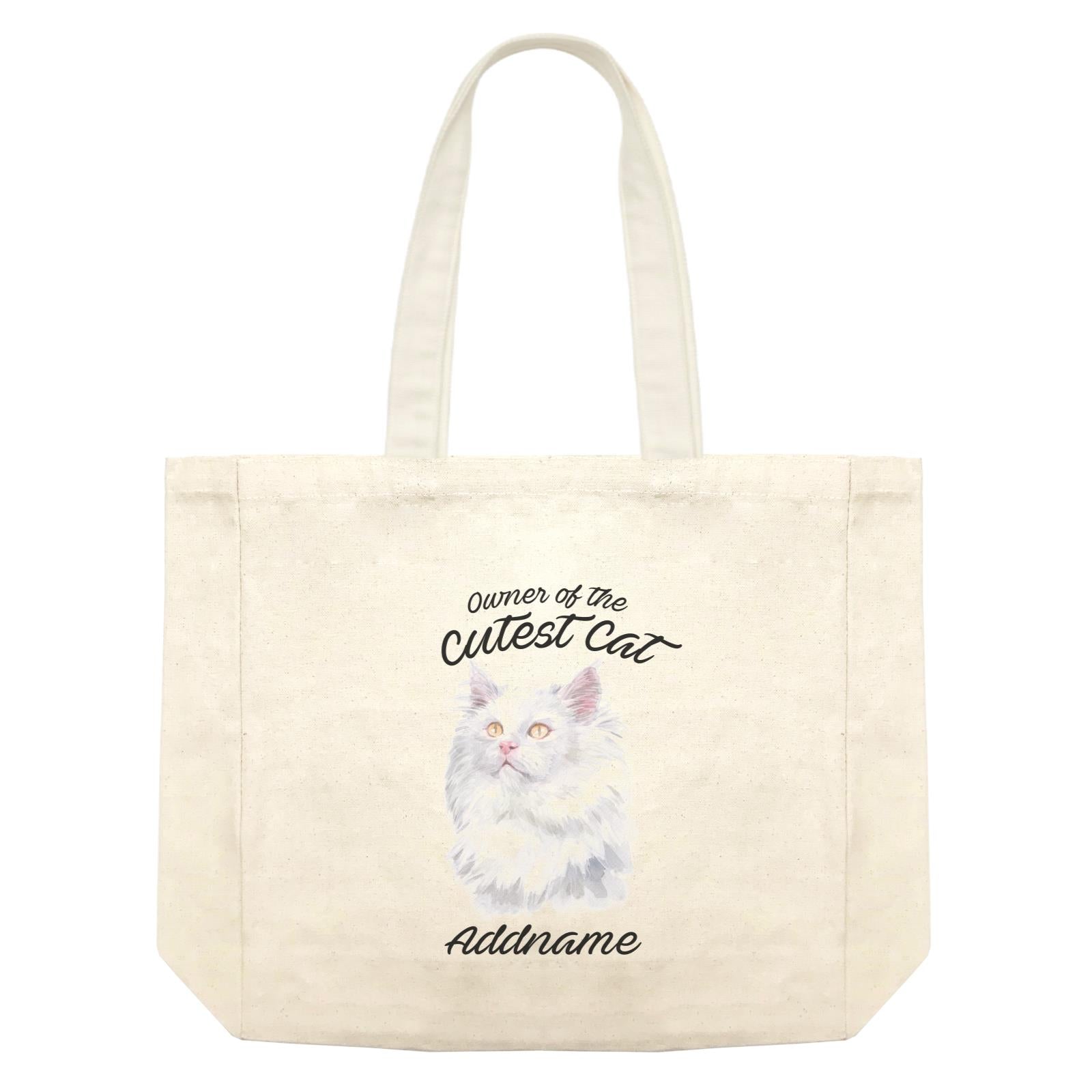 Watercolor Owner Of The Cutest Cat Deutsch Langhaar Katzen Addname Shopping Bag