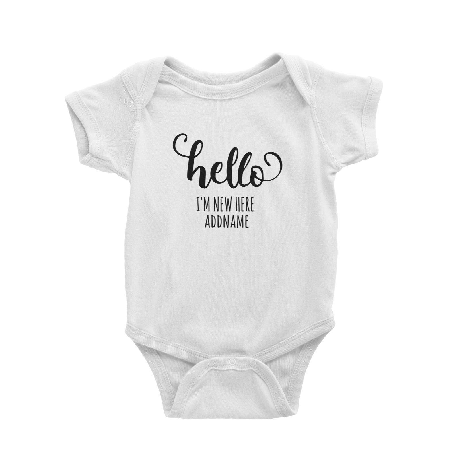 Hello I'm New Here White Baby Romper
