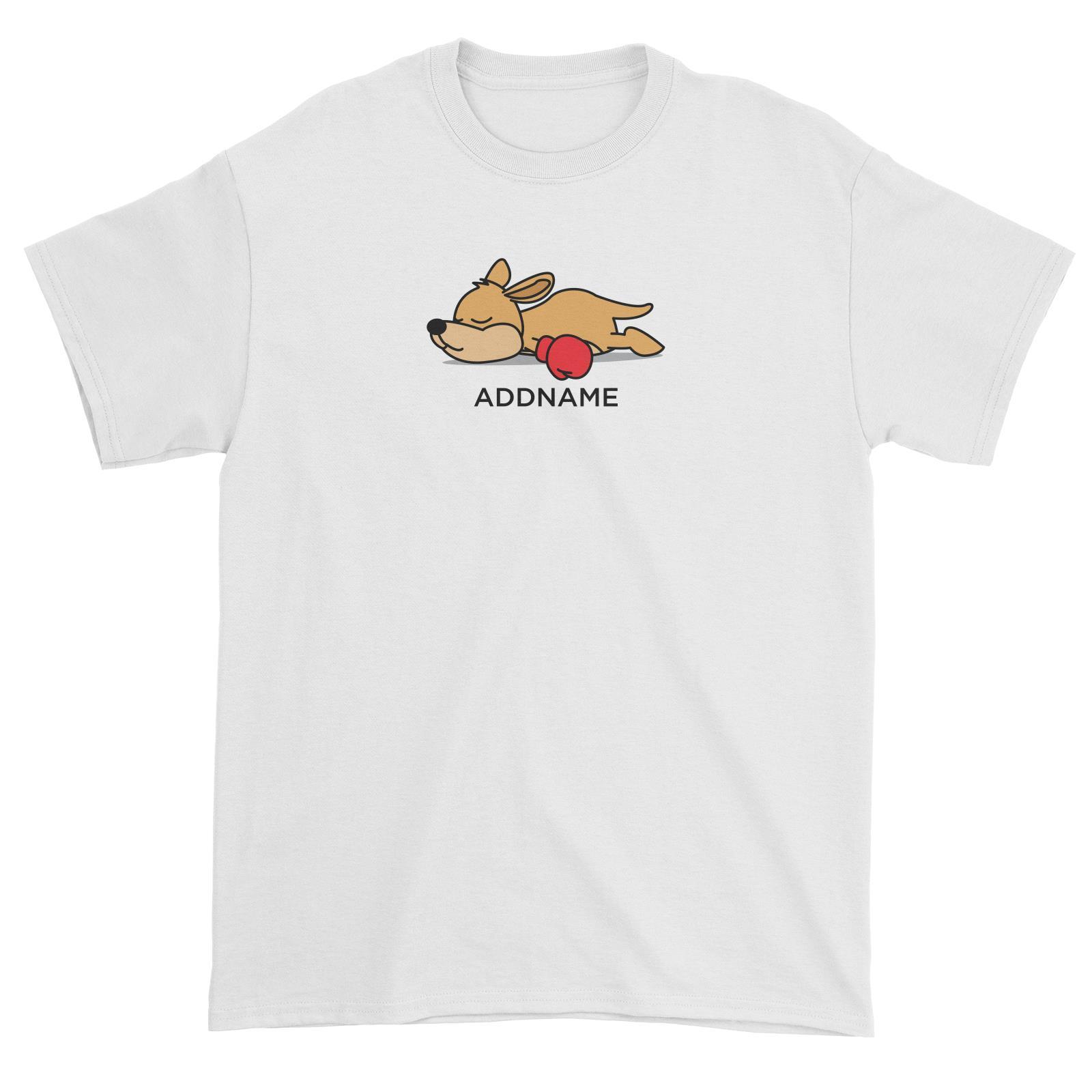 Lazy Kangaroo with Boxing Glove Addname Unisex T-Shirt