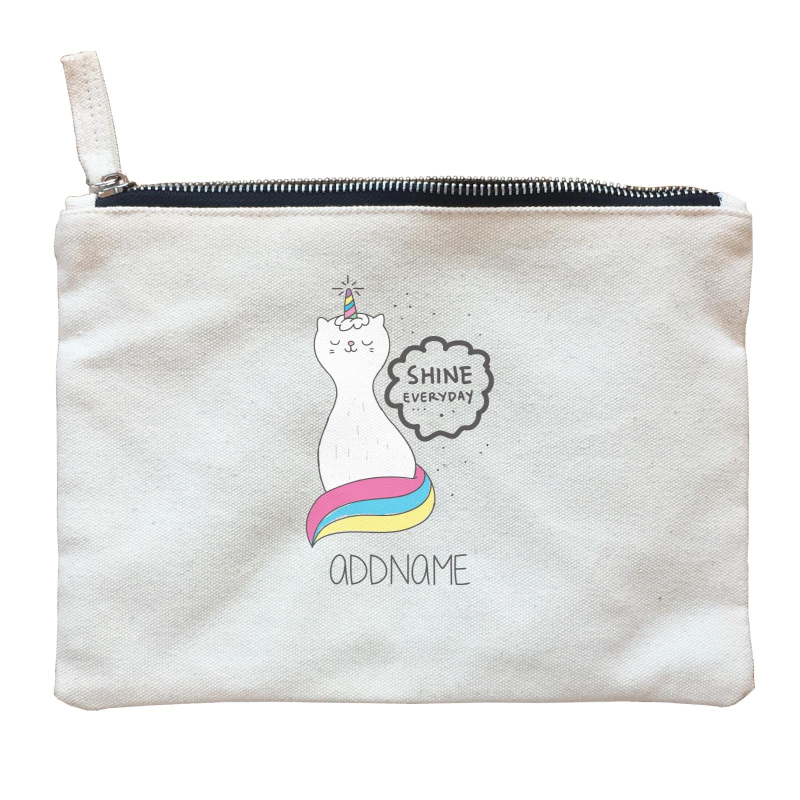 Cool Cute Animals Cats Unicorn Cat Shine Everyday Addname Zipper Pouch