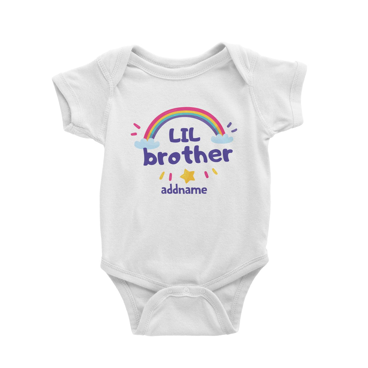 Cute Rainbow Little Brother Baby Romper
