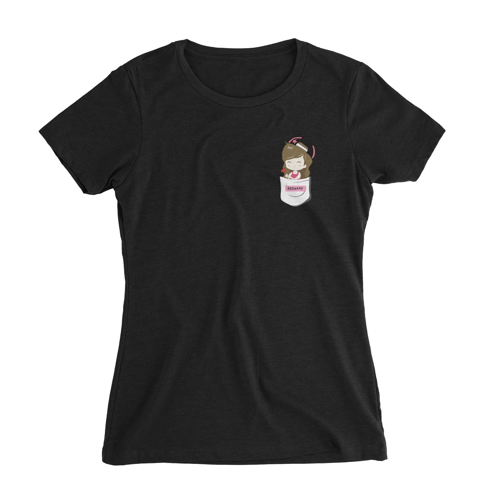 My Lovely Family Series Pocket Size Mommy Addname Women Slim Fit T-Shirt