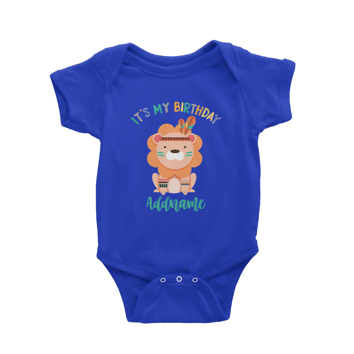 Animal Tribal Birthday Theme Lion Addname Baby Romper