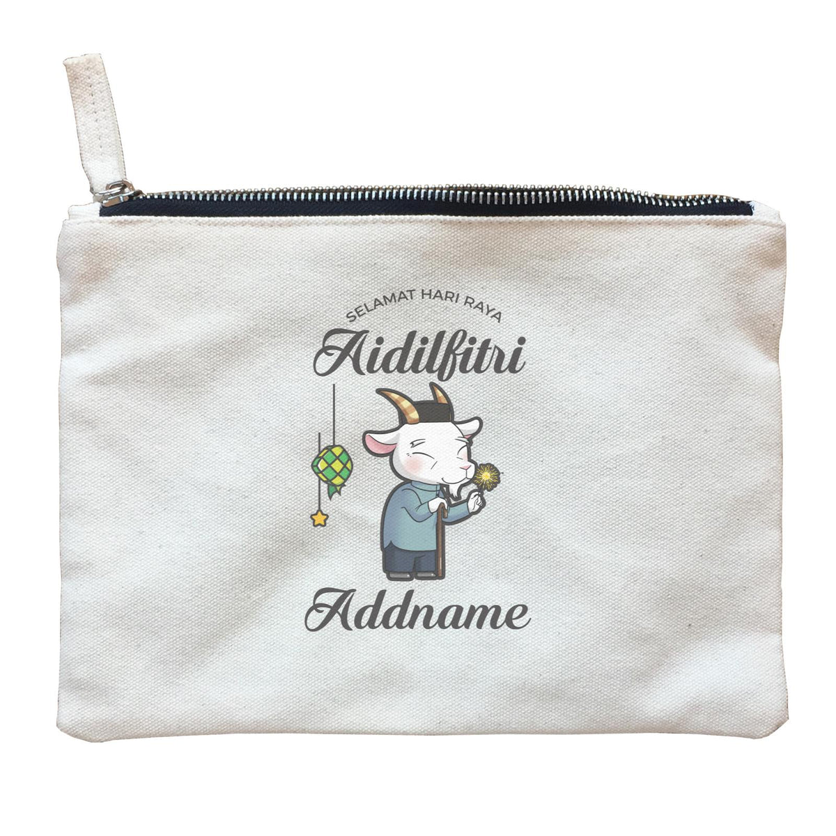 Raya Cute Animals Grandpa Lamb Wishes Selamat Hari Raya Aidilfitri Zipper Pouch