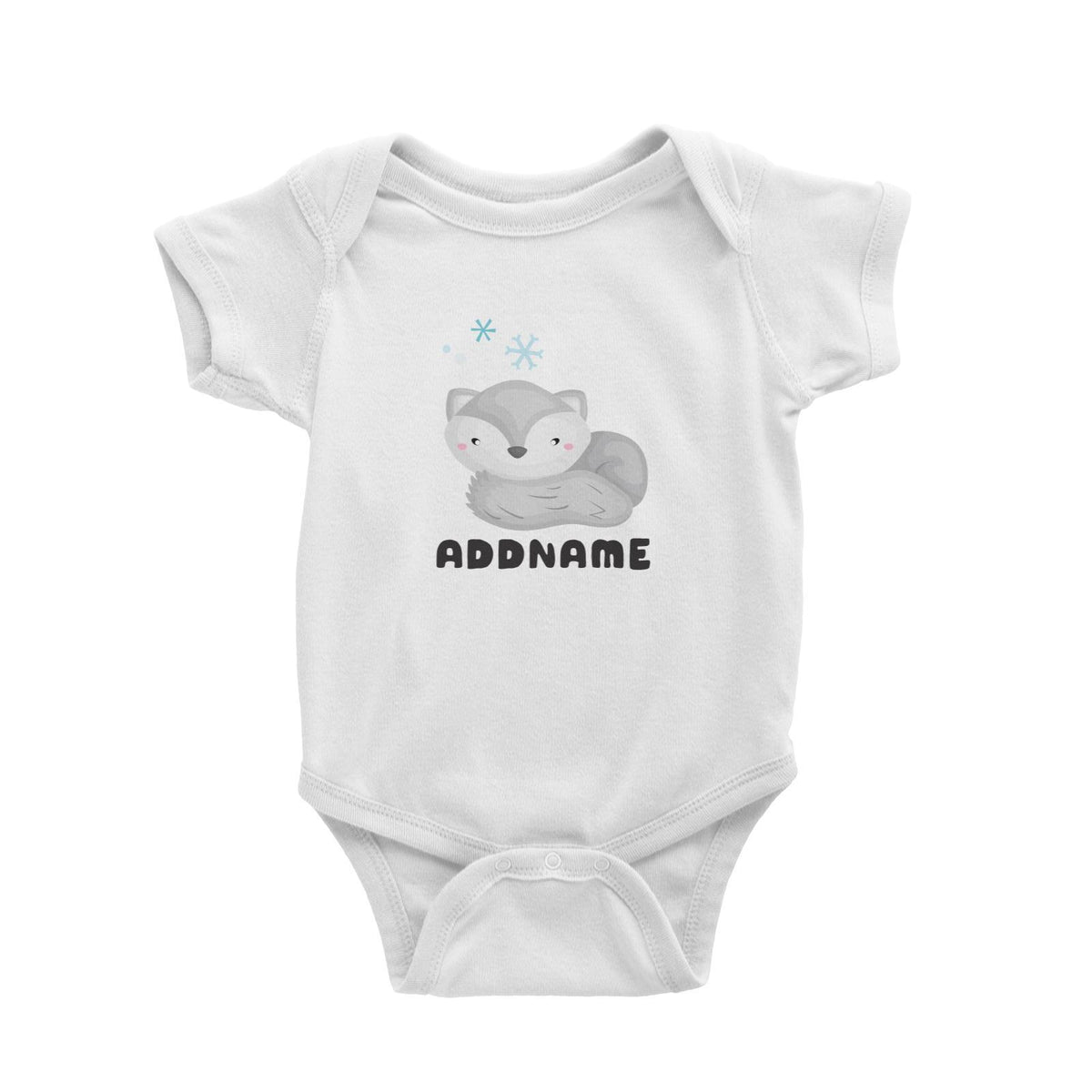 Birthday Winter Animals Lazy Snow Fox Addname Baby Romper