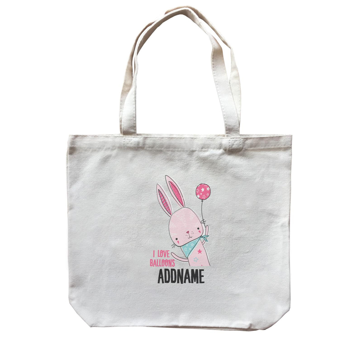 Cool Vibrant Series I Love Balloons Addname Canvas Bag