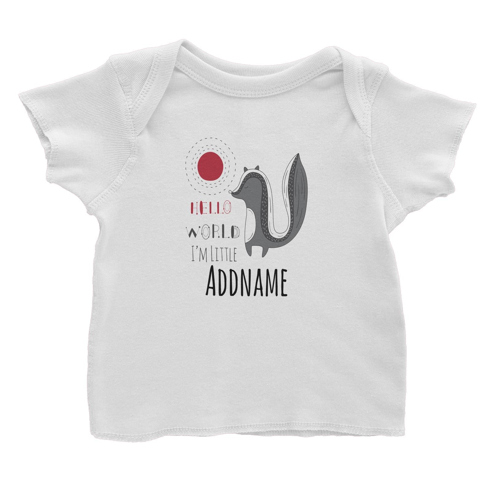 Drawn Greetings Animals Skunk Hello World Addname Baby T-Shirt