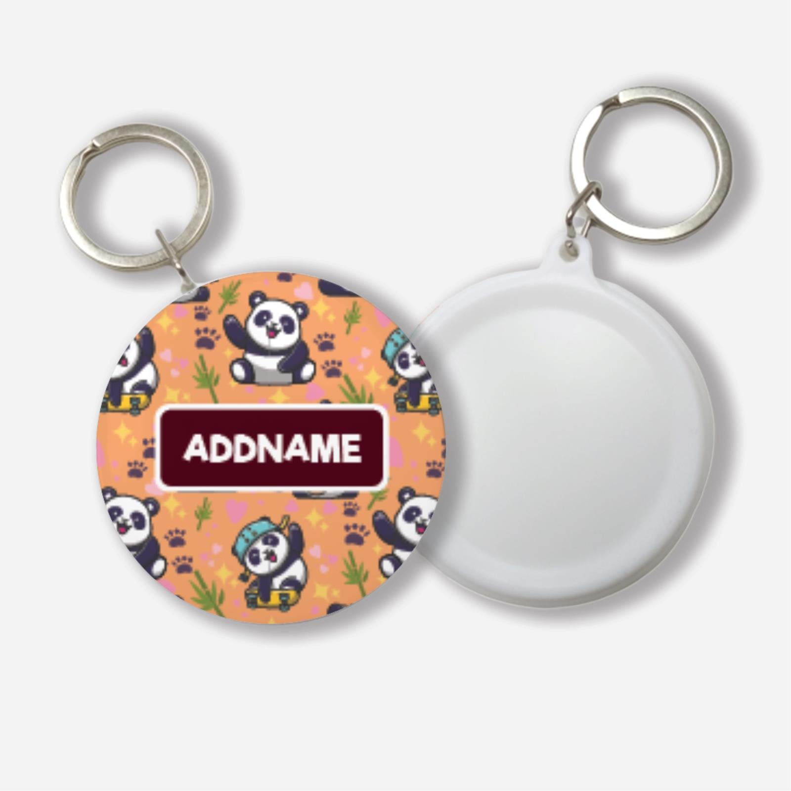 Adopt A Plushie Button Badge With Keyring - Active Panda