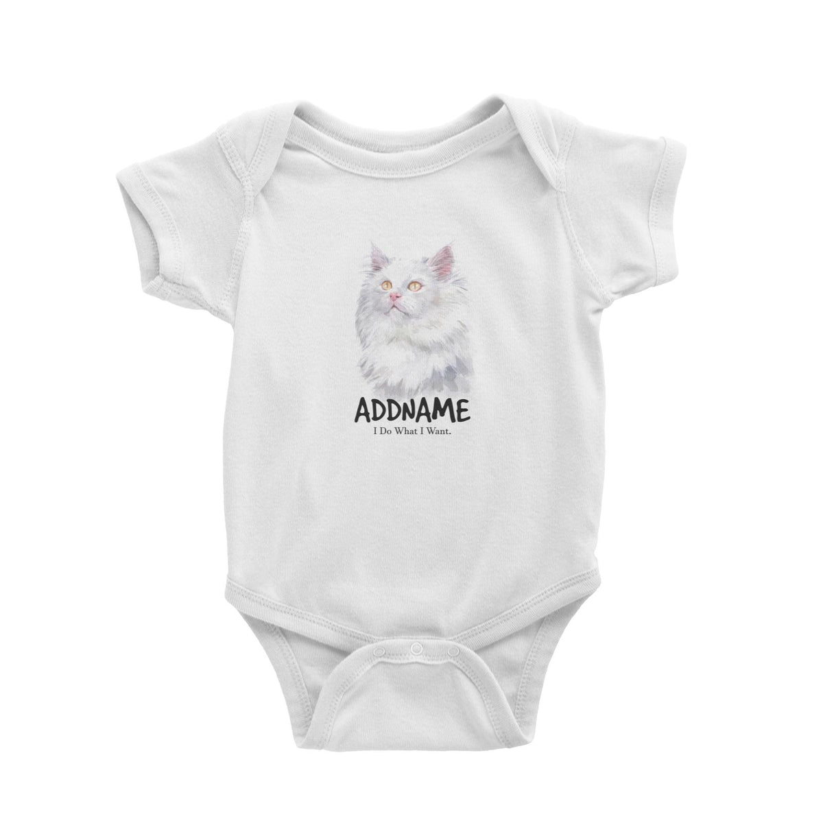 Watercolor Cat Deutsch Langhaar Katzen I Do What I Want Addname Baby Romper