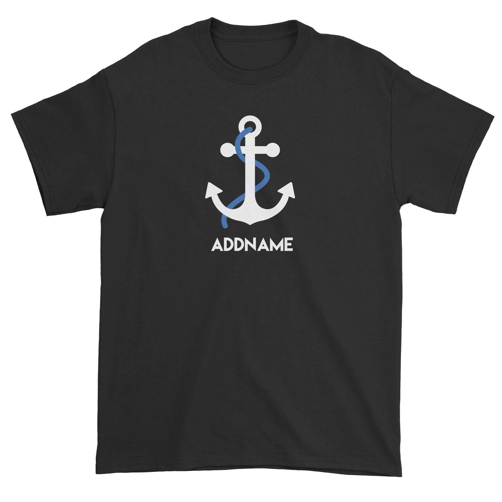 Sailor Anchor Blue Addname Unisex T-Shirt  Matching Family Personalizable Designs