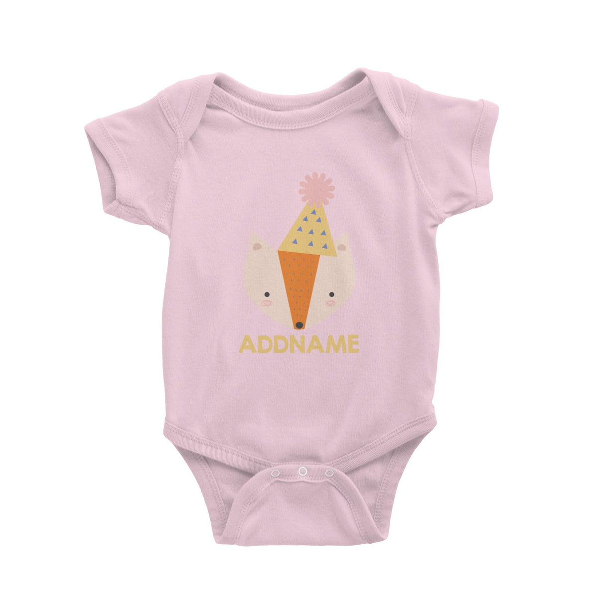 Cute Fox with Party Hat Birthday Theme Baby Romper