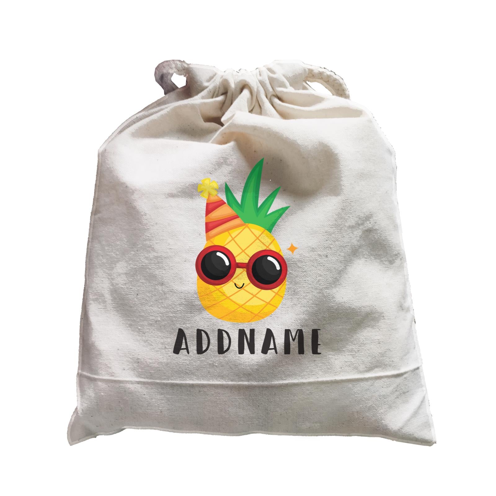 Birthday Hawaii Cool Pineapple Wearing Glasses And Party Hat Addname Satchel