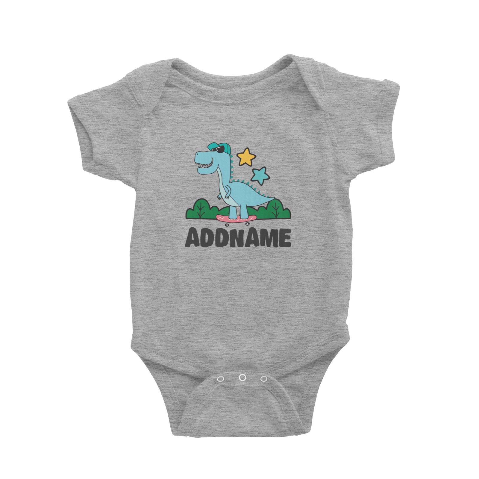 Super Cute Dinosaur Blue Skater Baby Romper