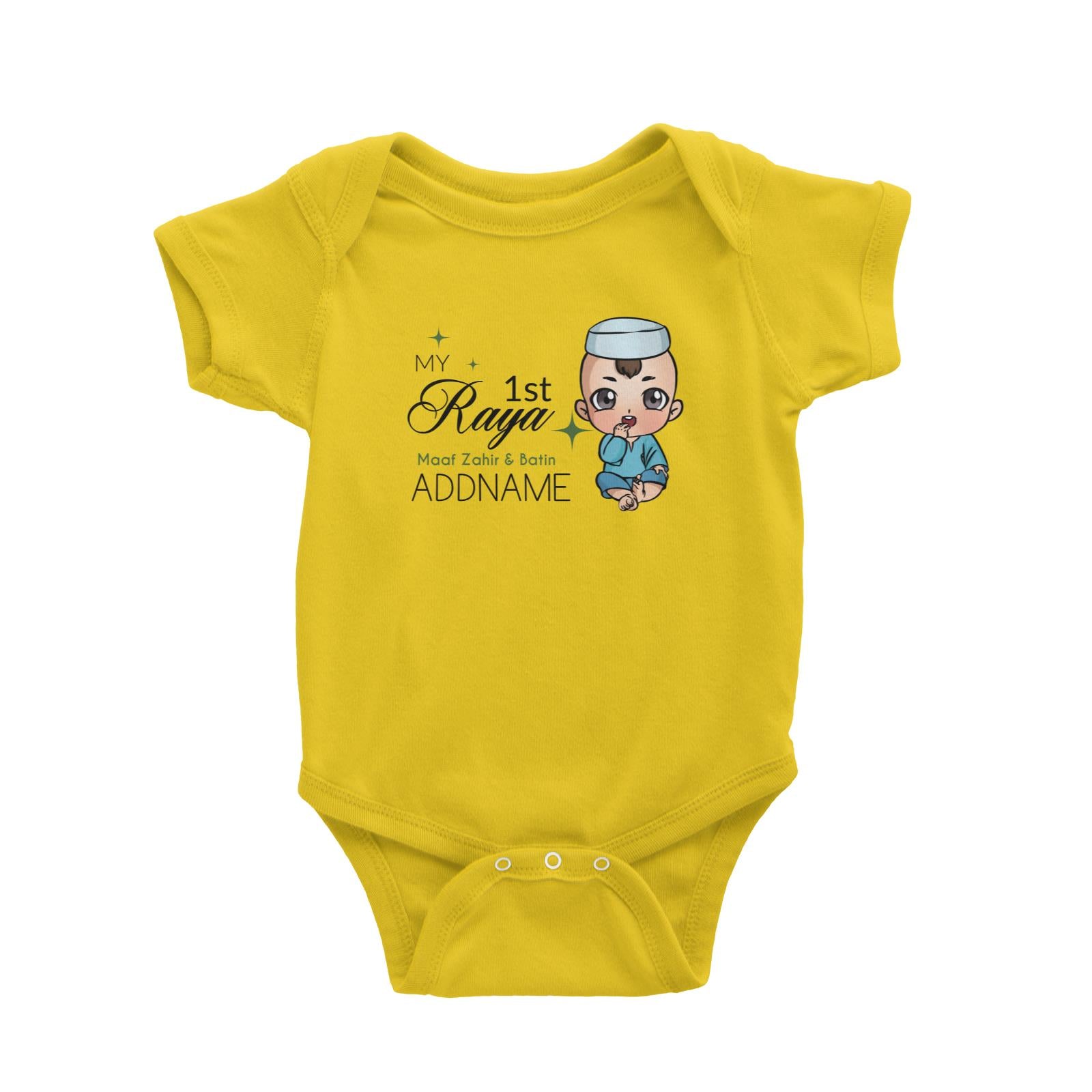 Raya Chibi Baby Baby Boy My 1st Raya Maaf Zahir & Batin Addname Baby Rompers