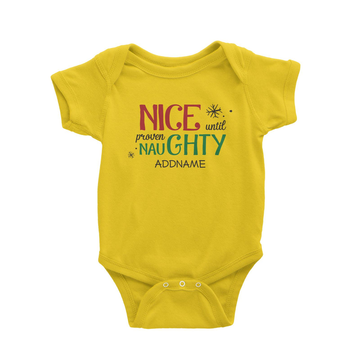 Xmas Nice until Proven Naughty Baby Romper