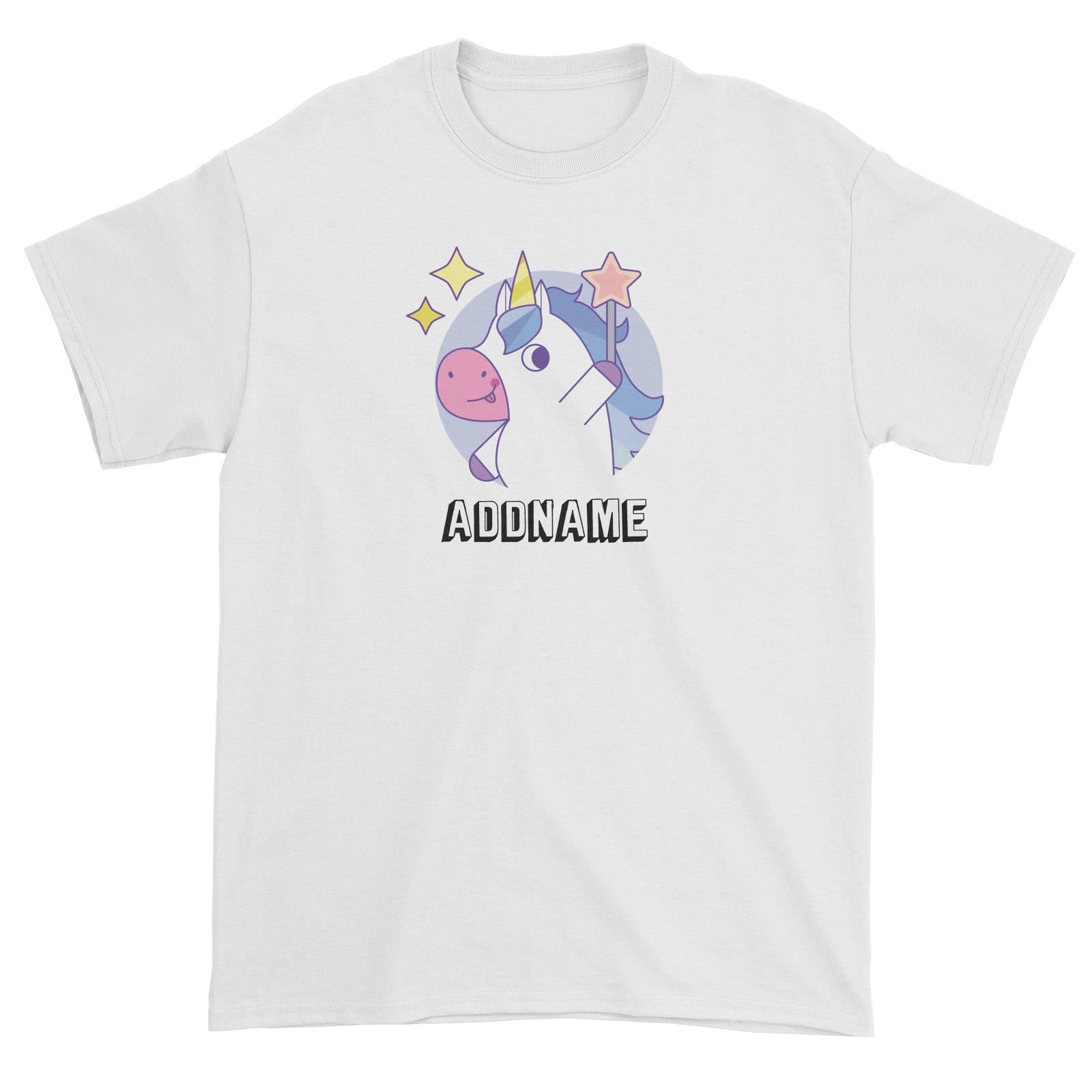 Birthday Unicorn Boy With Magic Wand Addname Unisex T-Shirt