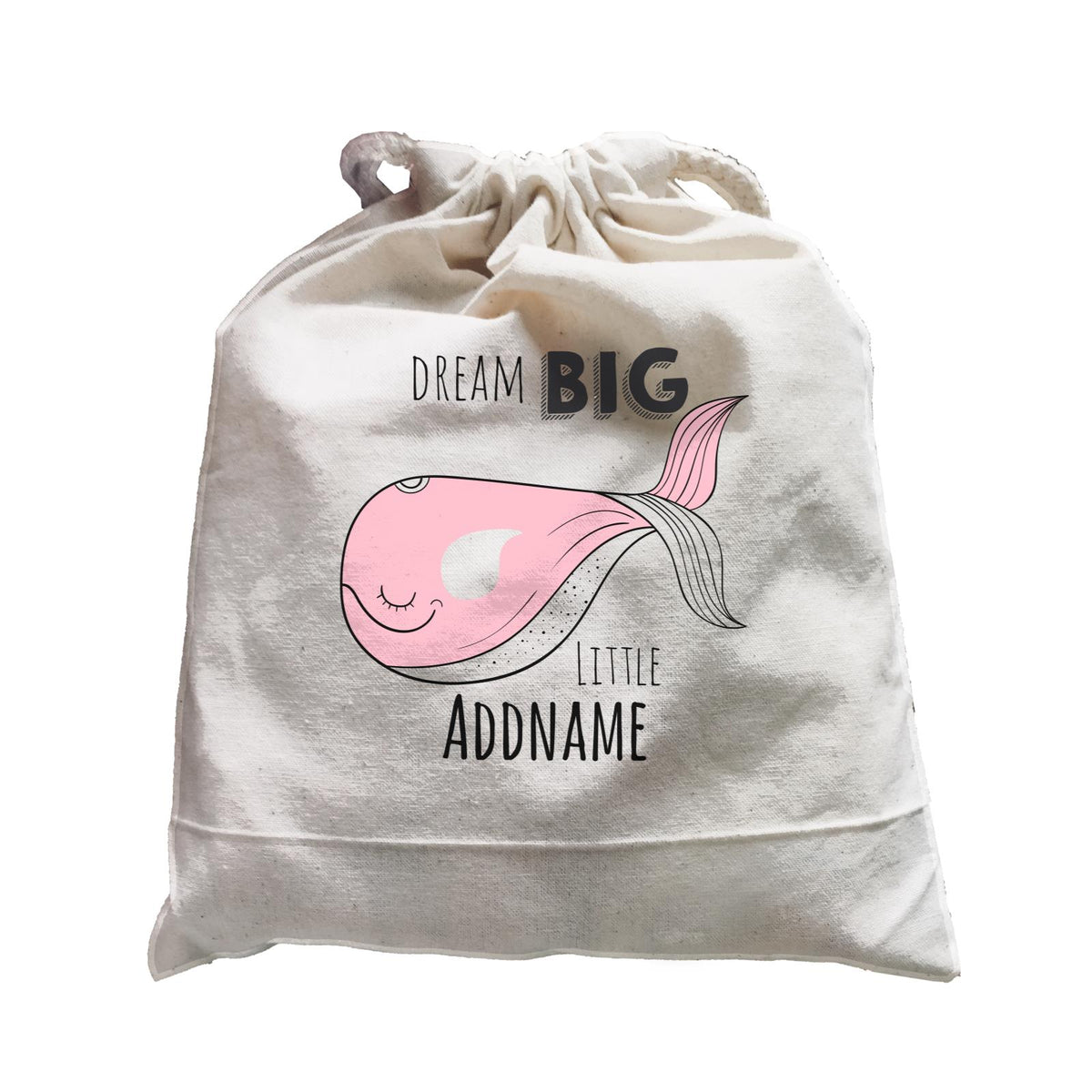 Drawn Ocean Elements Dream Big Pink Whale Little Addname Satchel