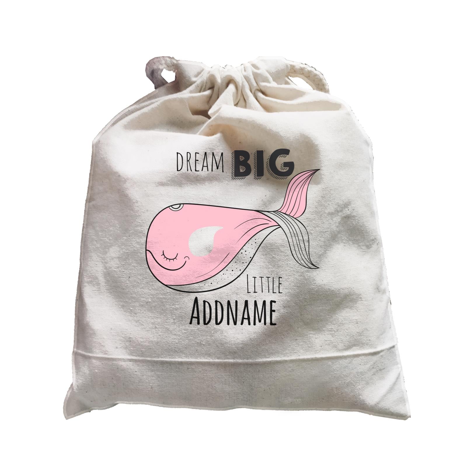 Drawn Ocean Elements Dream Big Pink Whale Little Addname Satchel
