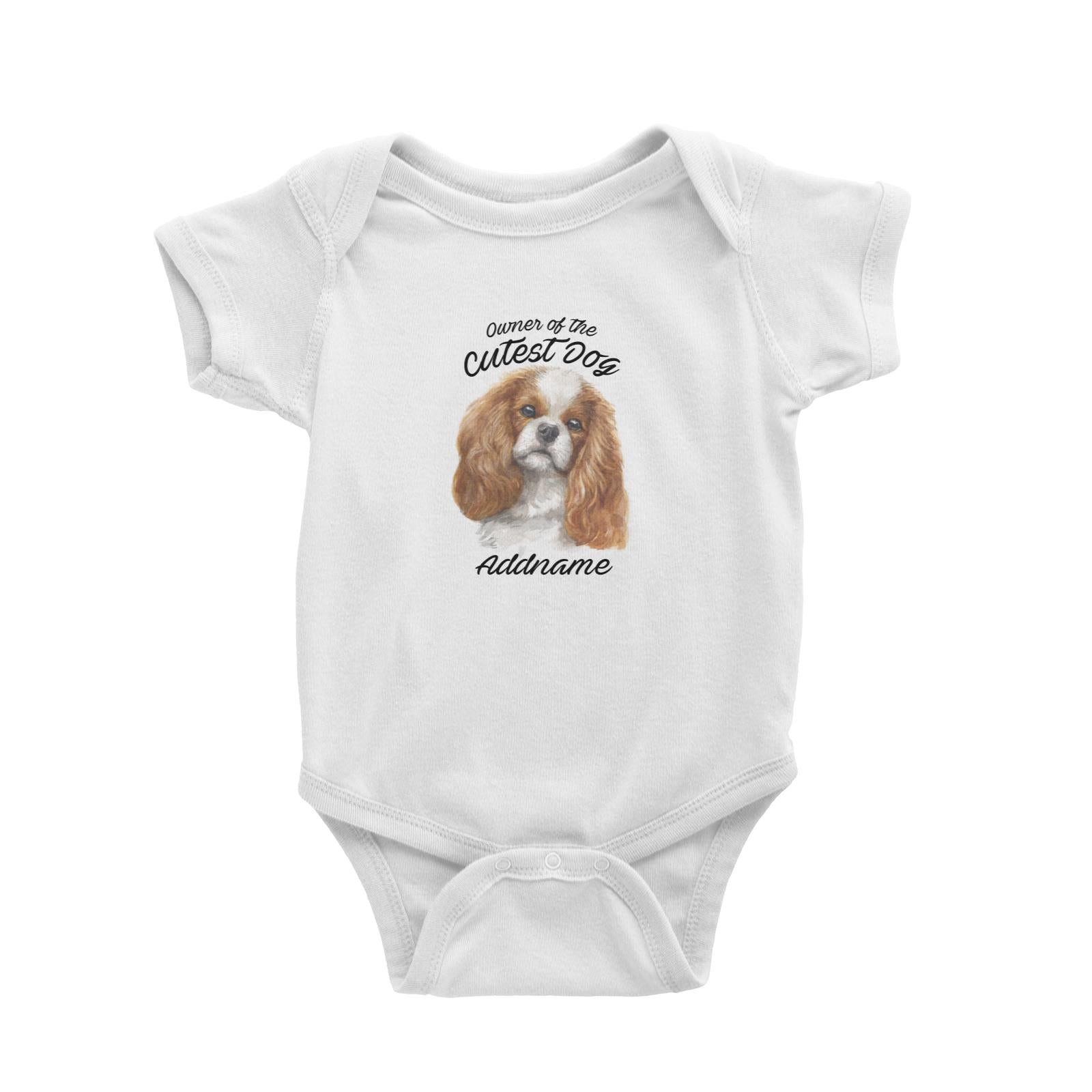 Watercolor Dog Owner Of The Cutest Dog King Charles Spaniel Curly Addname Baby Romper